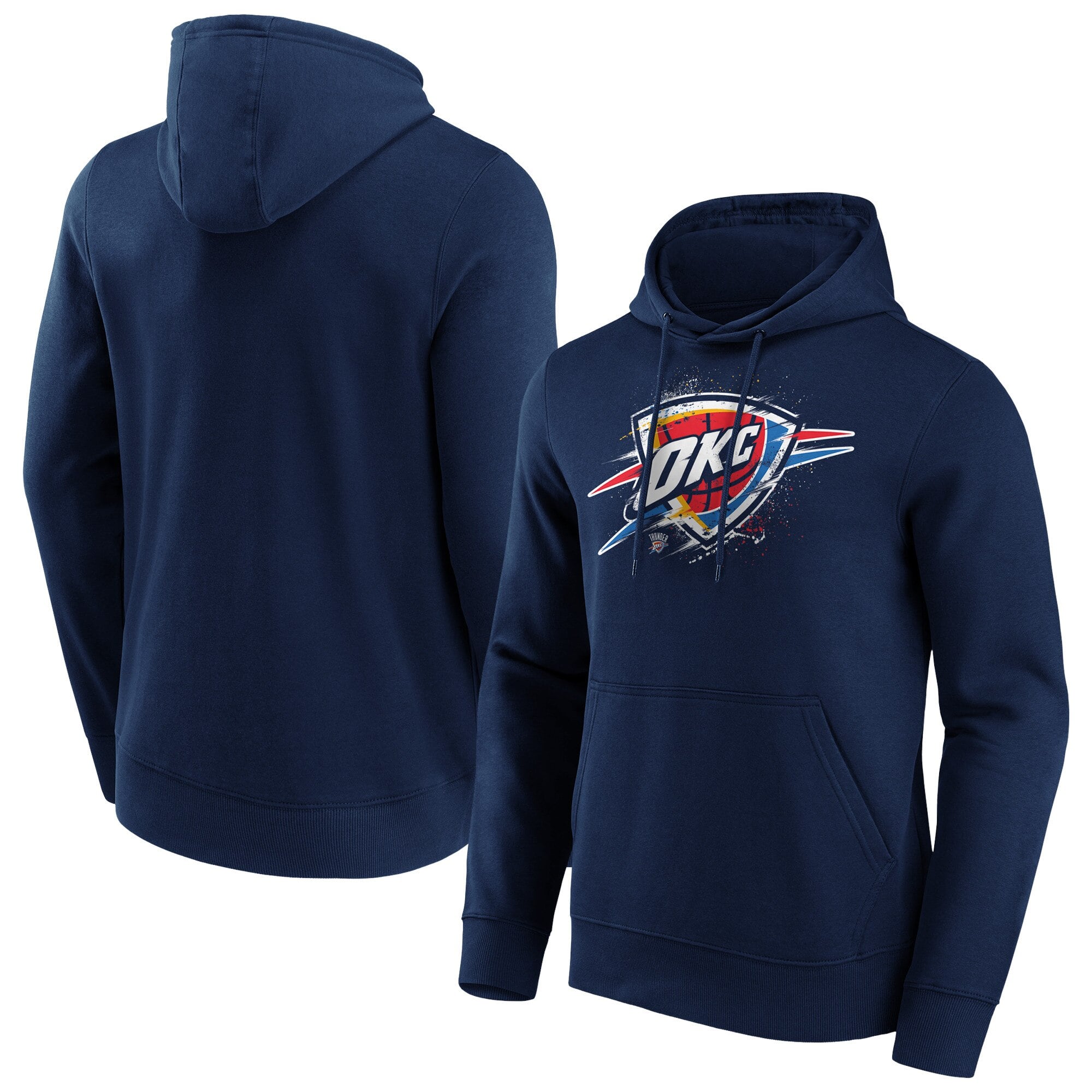 Sudadera con capucha y gráfico de salpicaduras de la marca Oklahoma City Thunder Fanatics para hombre