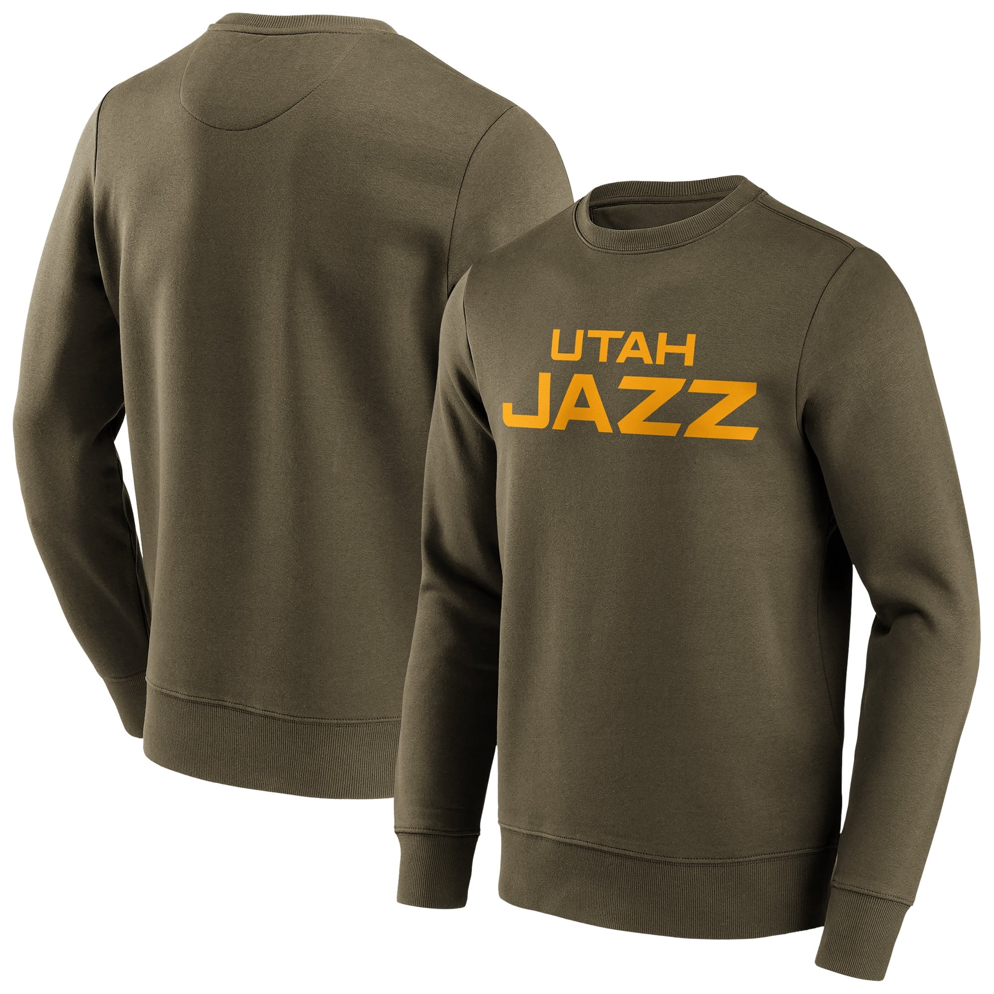 Sudadera con cuello redondo de Utah Jazz Fanatics Branded Fashion Color Wordmark - Hombre