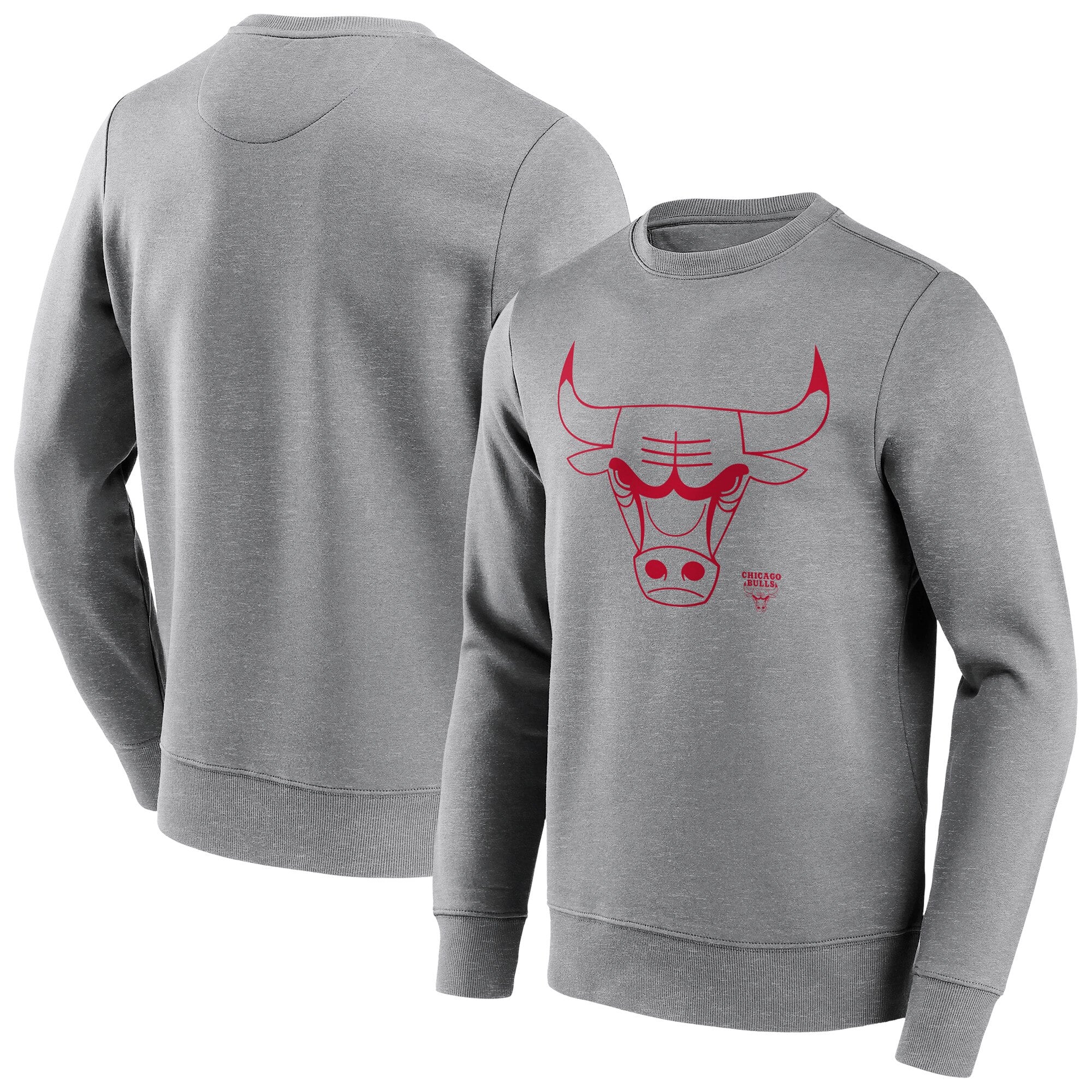 Sudadera de cuello redondo con logo mono de la marca Fanatics de los Chicago Bulls para hombre