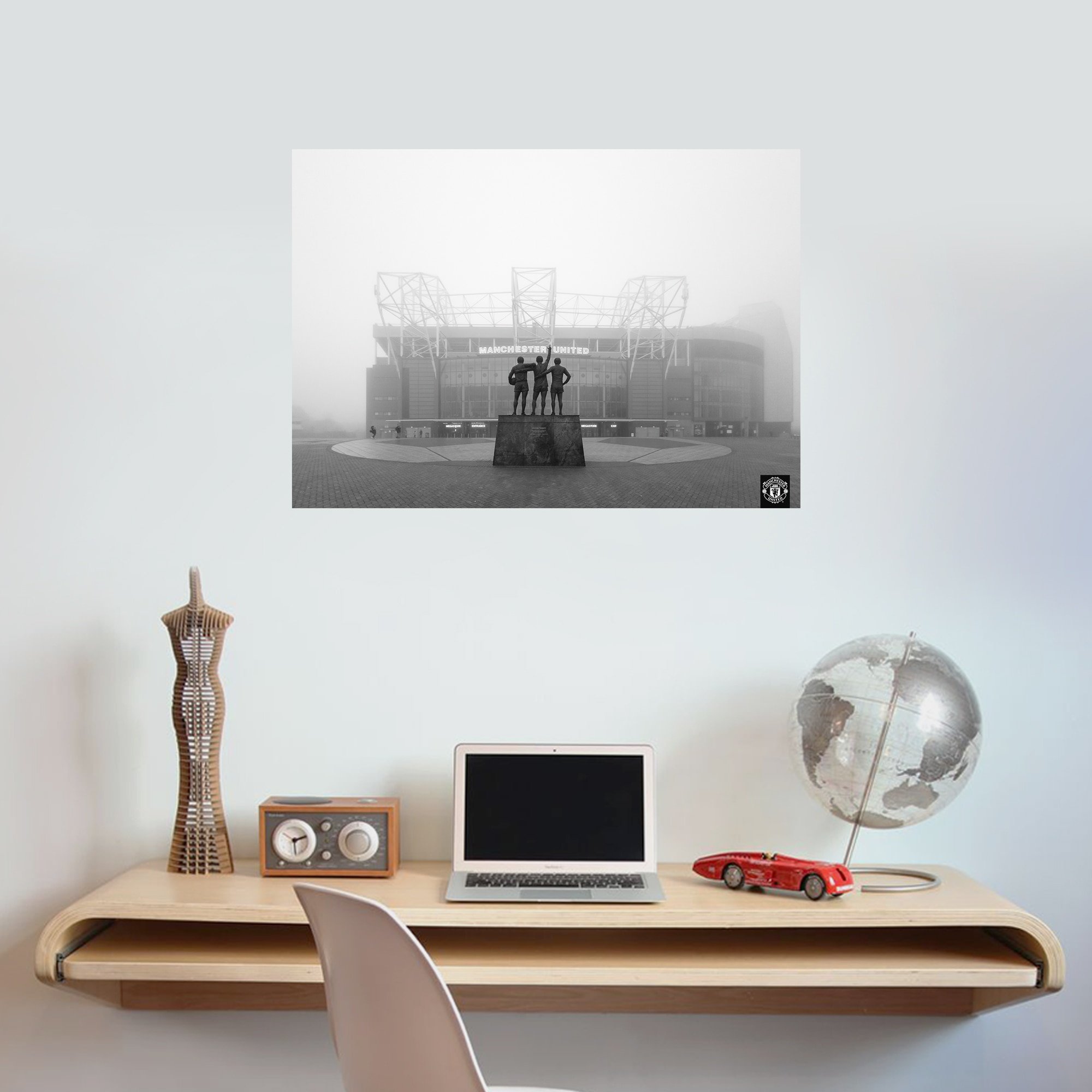 Mattinata nebbiosa del Manchester United all'Old Trafford Print - A2