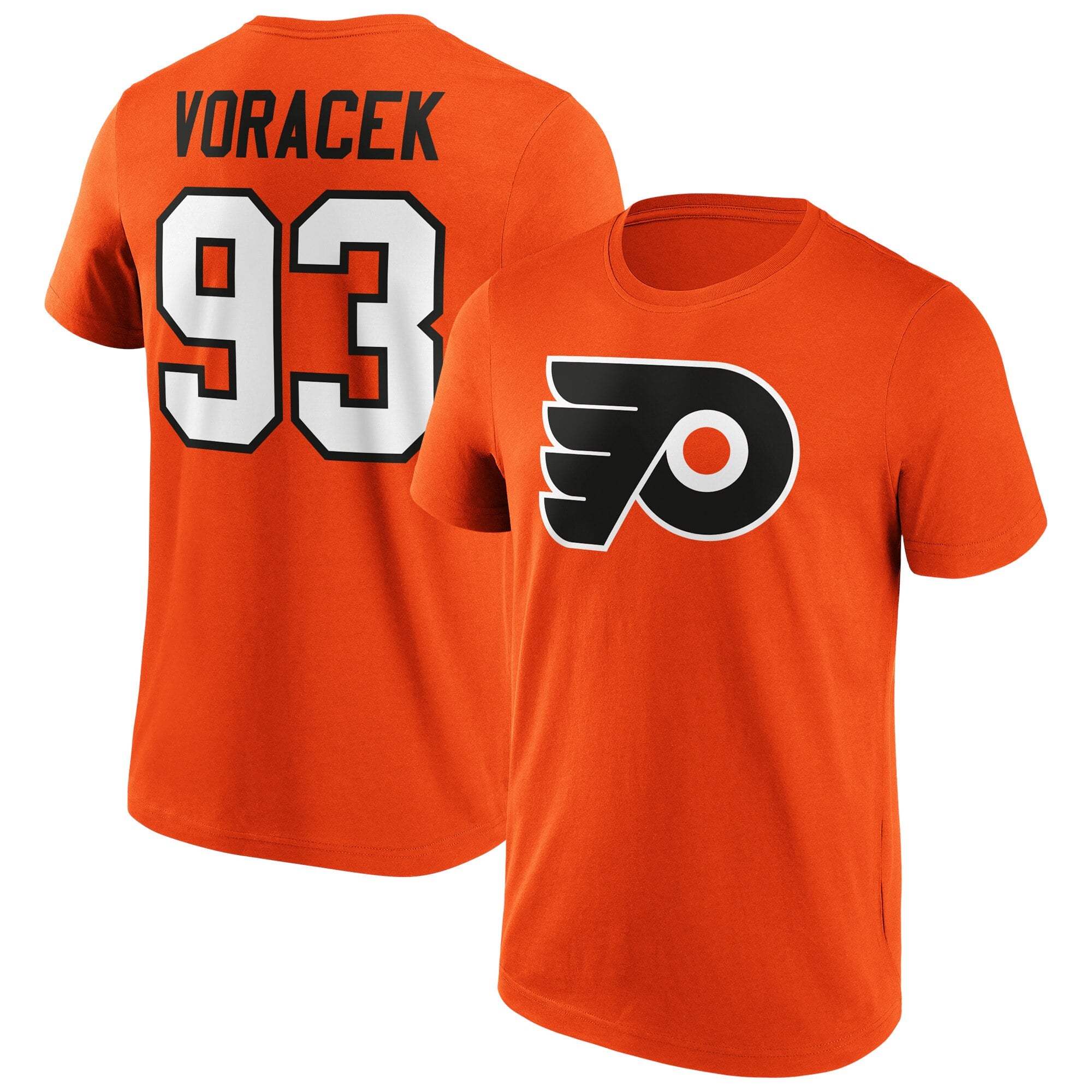 Philadelphia Flyers Iconic Name & Number Graphic T-Shirt – Orange – Voracek 93 – Mens Philadelphia Flyers Iconic Name & Number Graphic T-Shirt – Orange – Voracek 93 – Mens