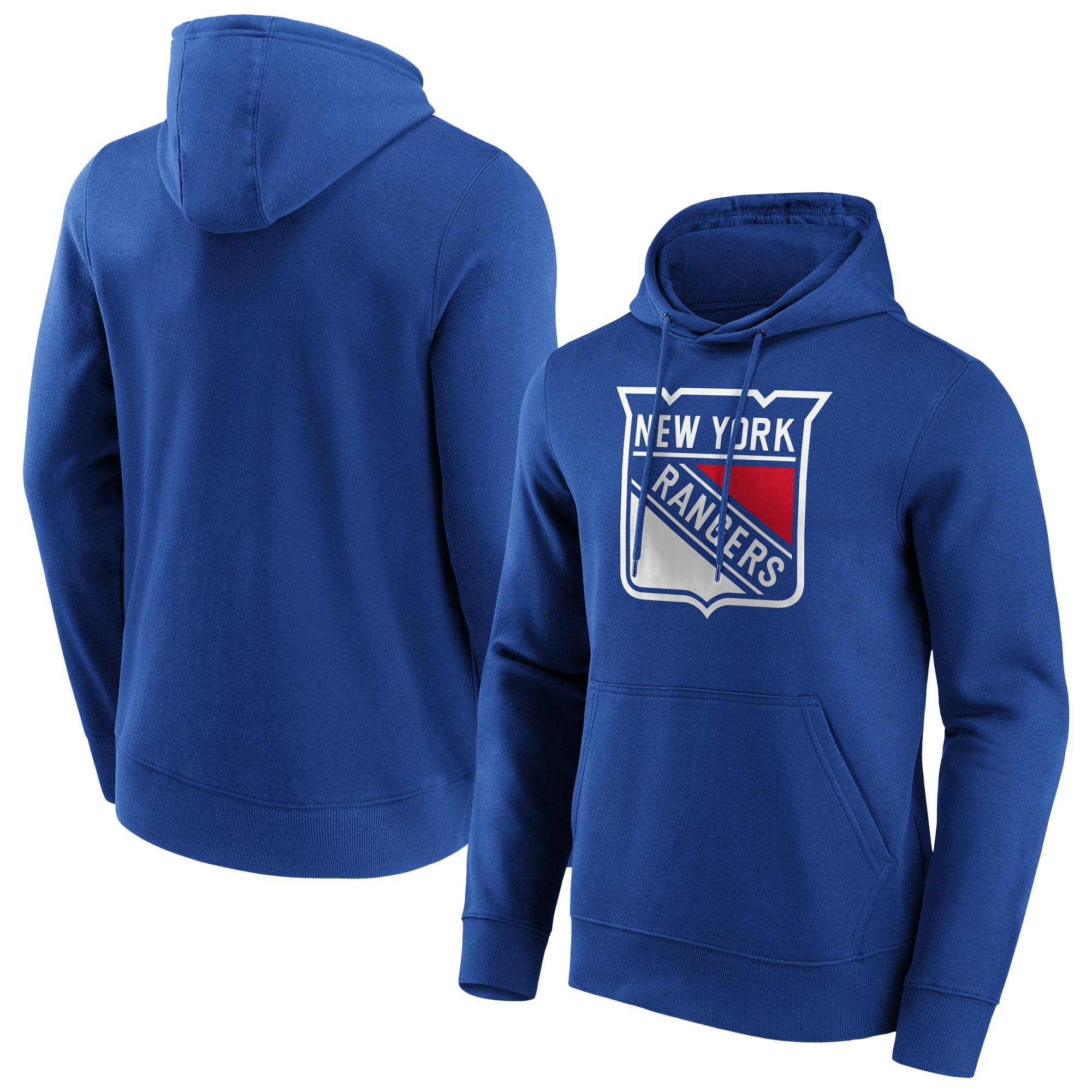 New York Rangers Iconic Primary Colour Logo Graphic Hoodie - Royal - Mens