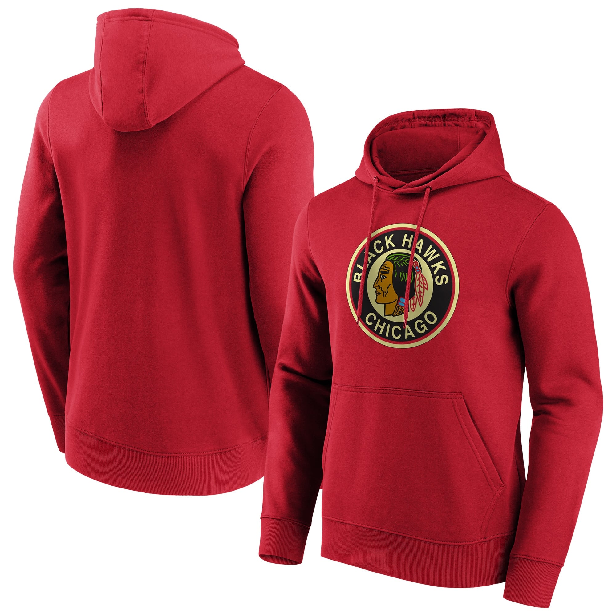 Chicago Blackhawks True Classics Vintage Graphic Hoodie – Game Red – Mens