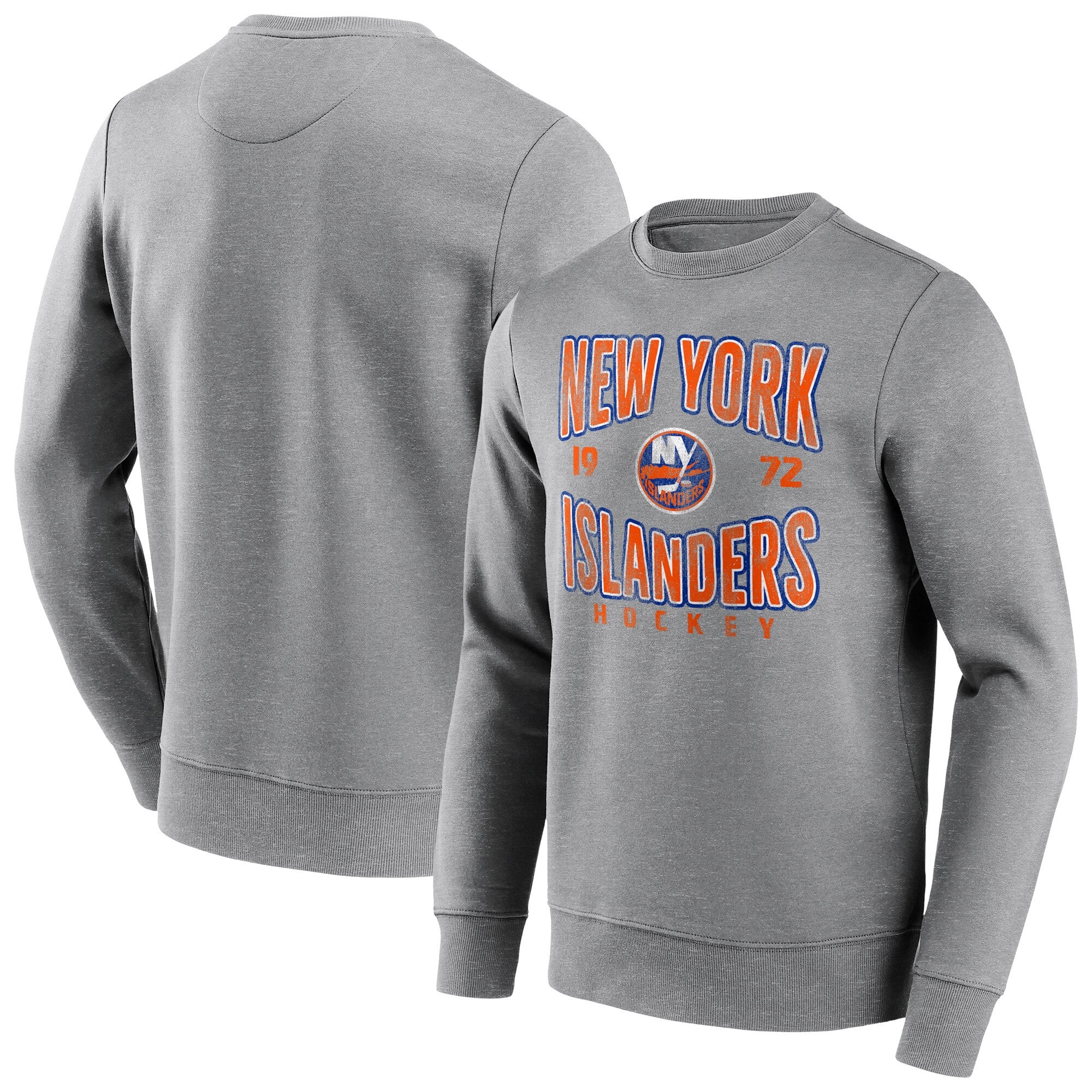 New York Islanders Wave Off Vintage Crew Sweatshirt – Sports Grey – Mens New York Islanders Wave Off Vintage Crew Sweatshirt – Sports Grey – Mens