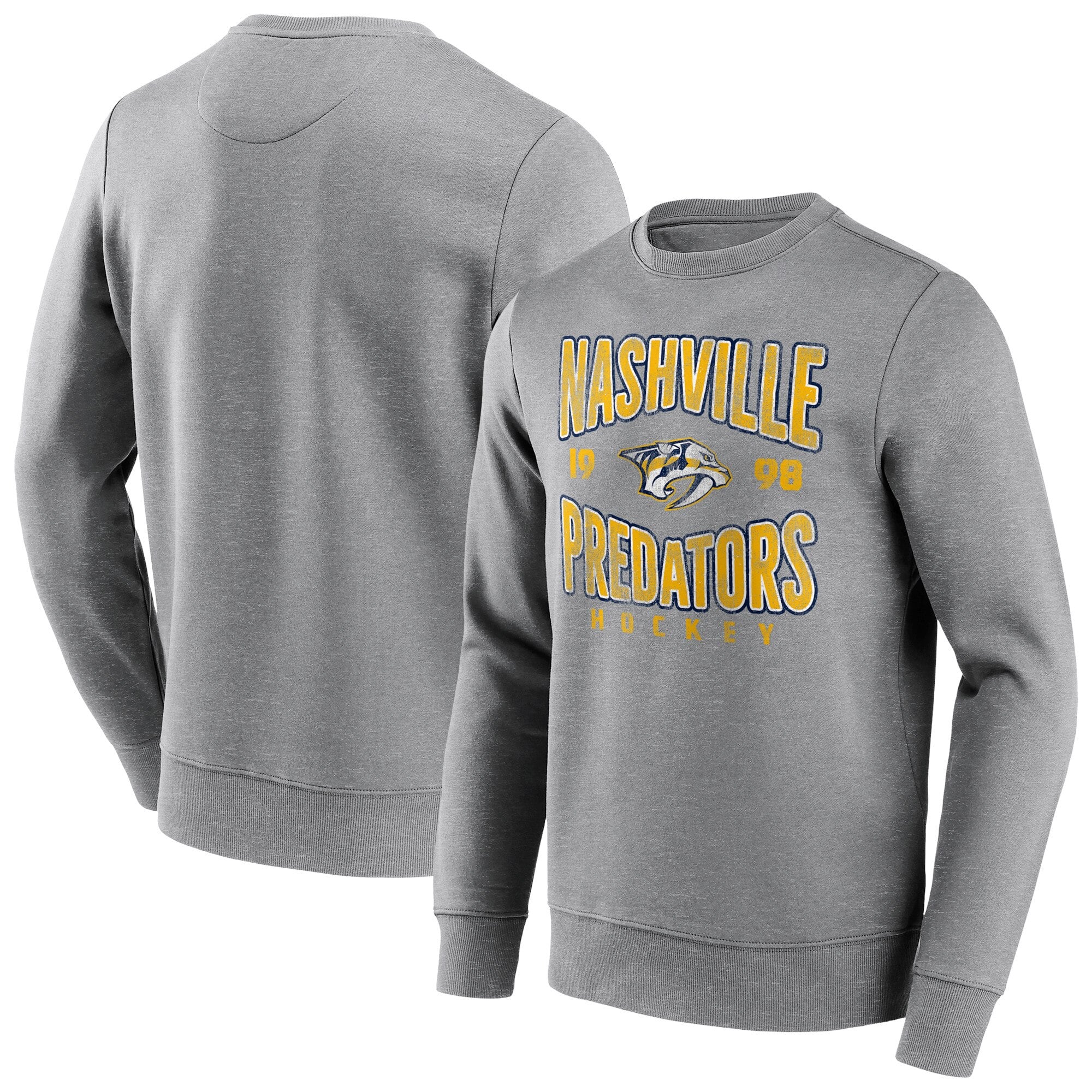 Nashville Predators Wave Off Vintage Crew Sweatshirt – Sports Grey – Mens Nashville Predators Wave Off Vintage Crew Sweatshirt – Sports Grey – Mens