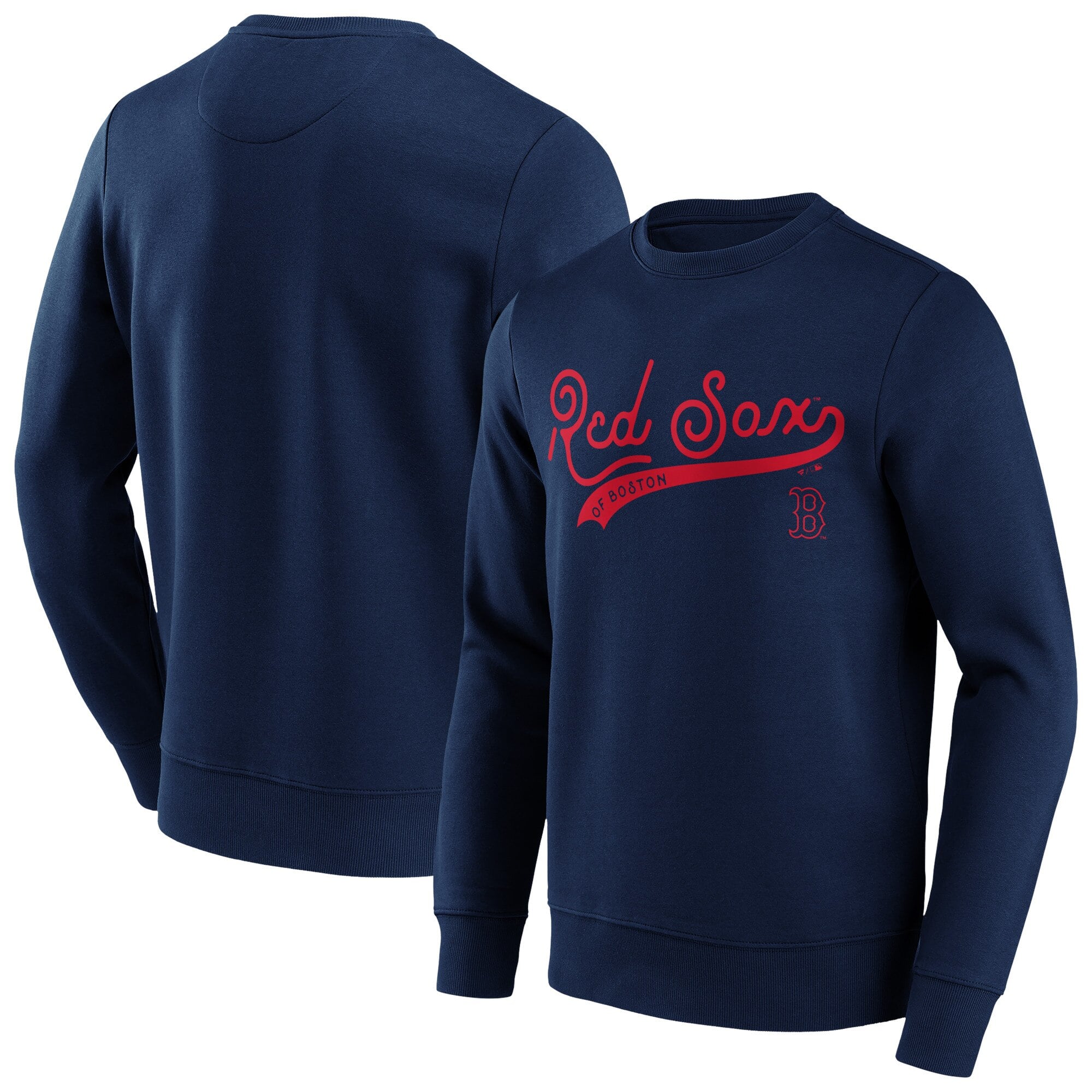 Boston Red Sox Felpa girocollo Retrò - Navy - Uomo
