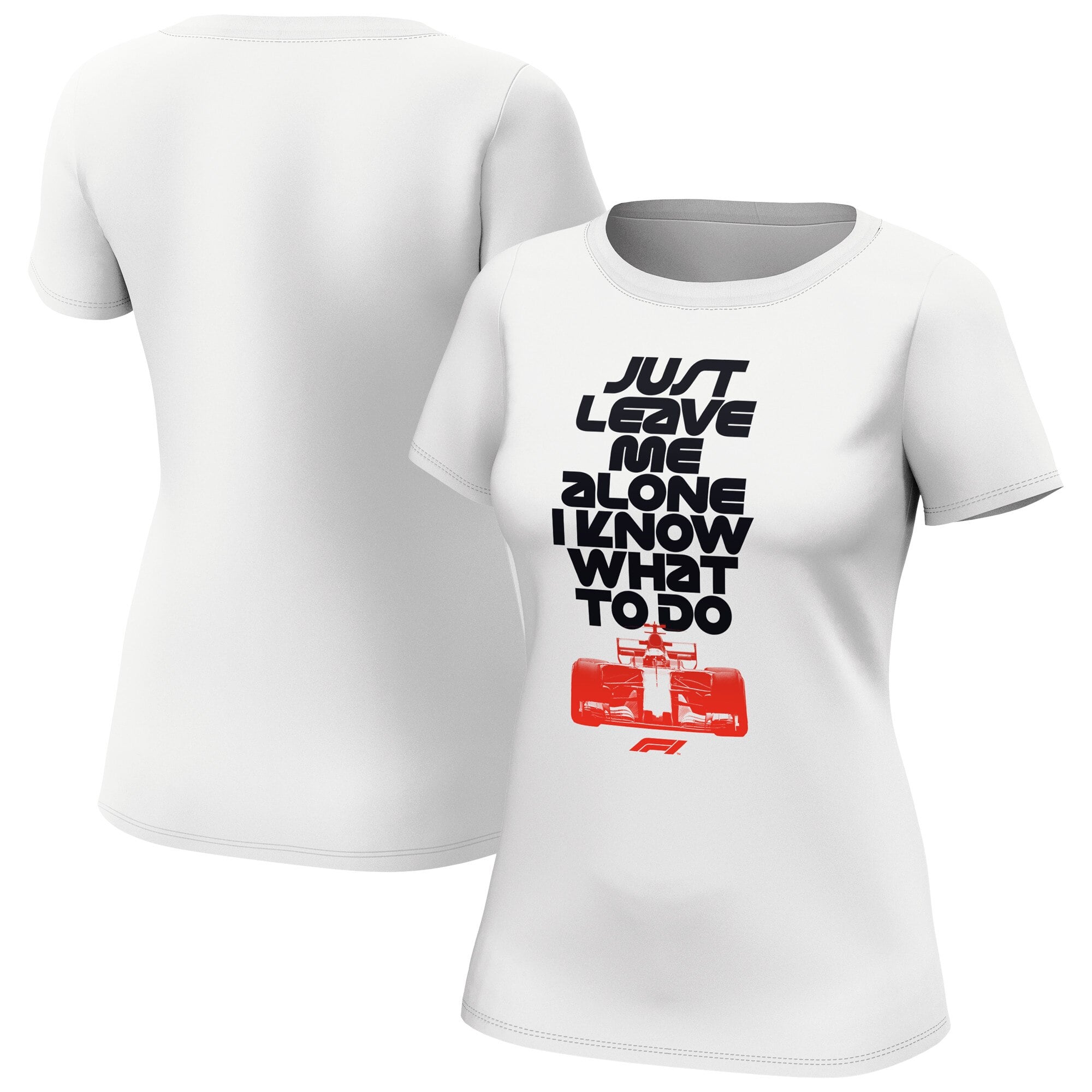 Formula 1 Just Leave Me Alone Graphic T-Shirt – Weiß – Damen