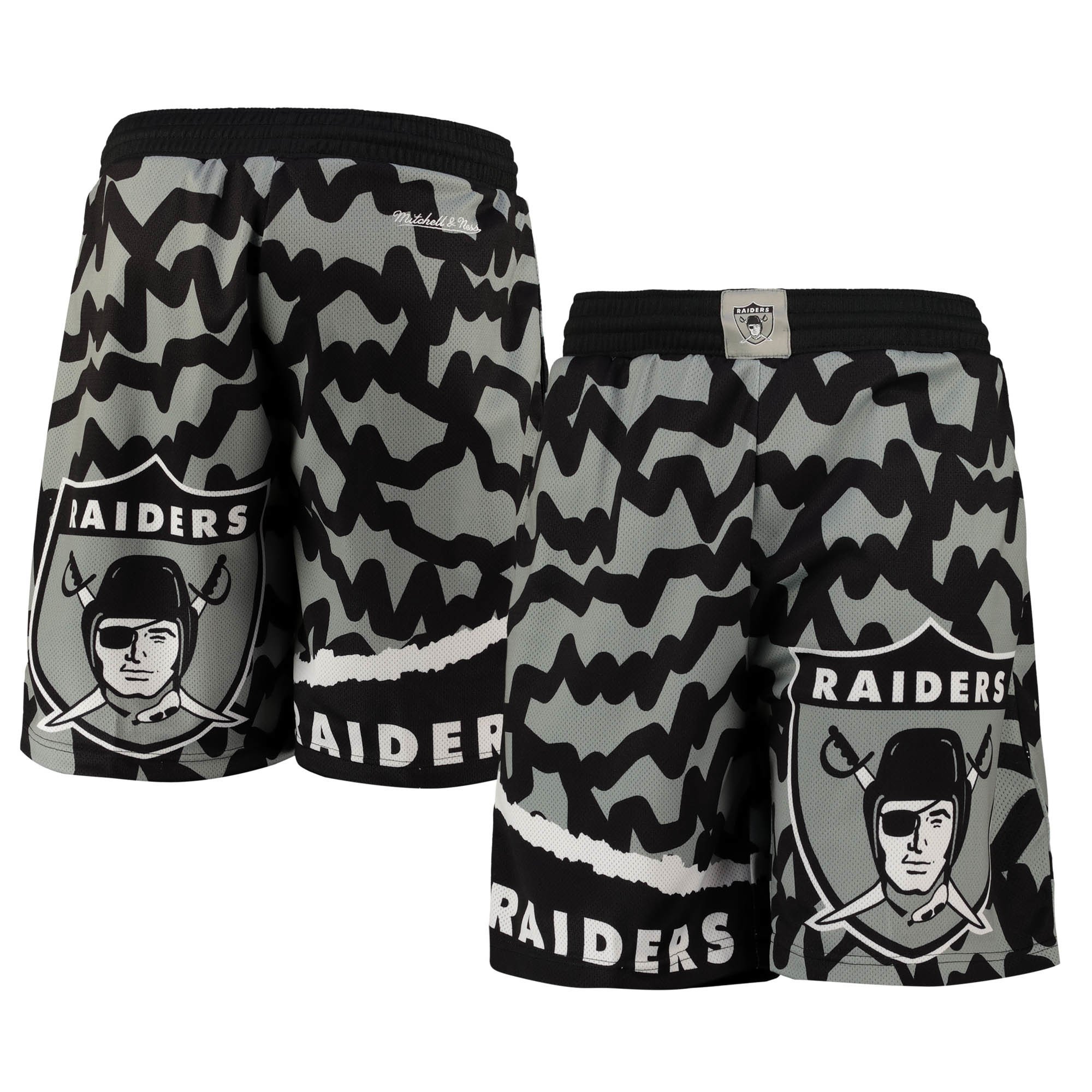 Pantaloncini Oakland Raiders Mitchell & Ness Jumbrotron Sublimated - Uomo