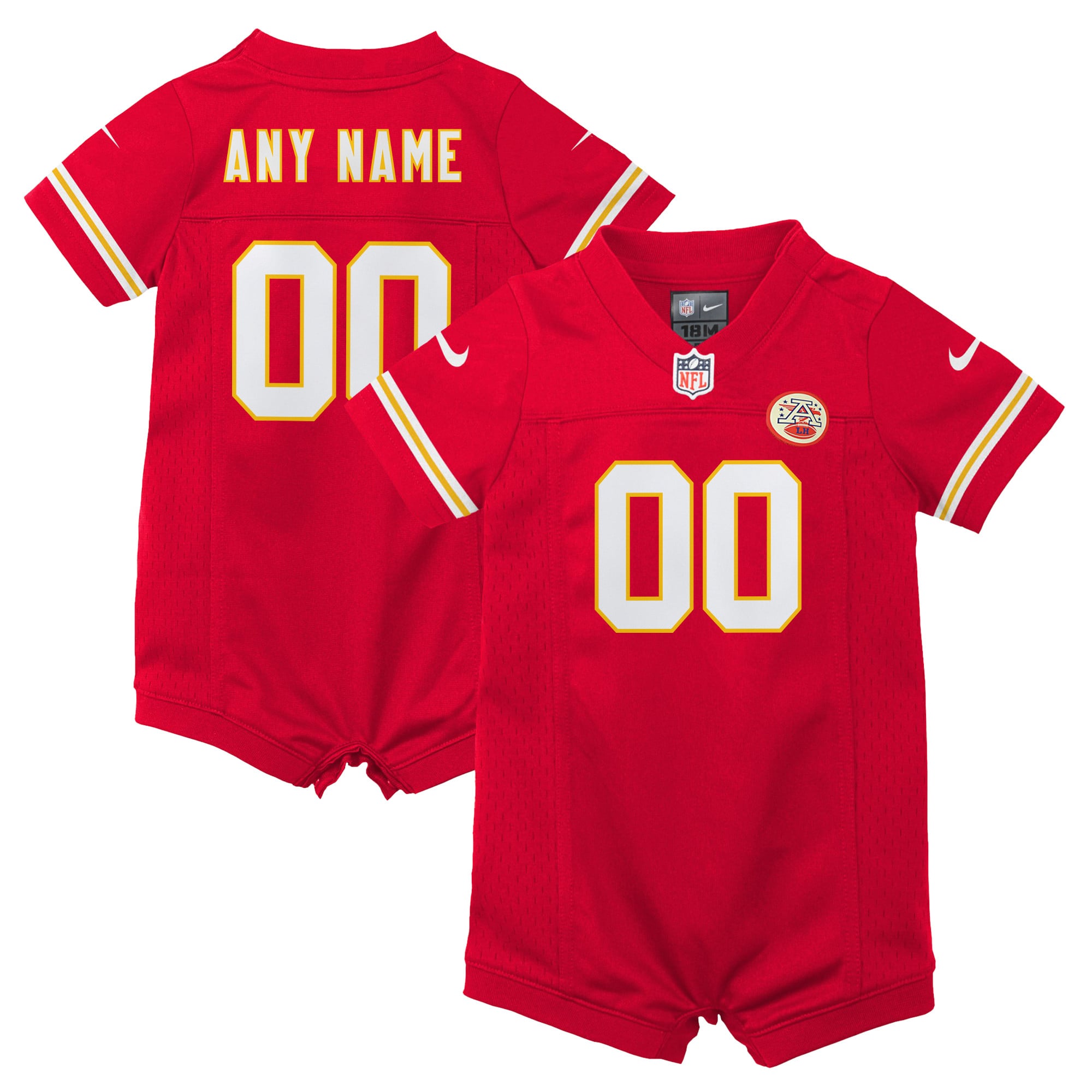 Tutina in maglia Home Jersey dei Kansas City Chiefs Nike - Personalizzata - Neonato