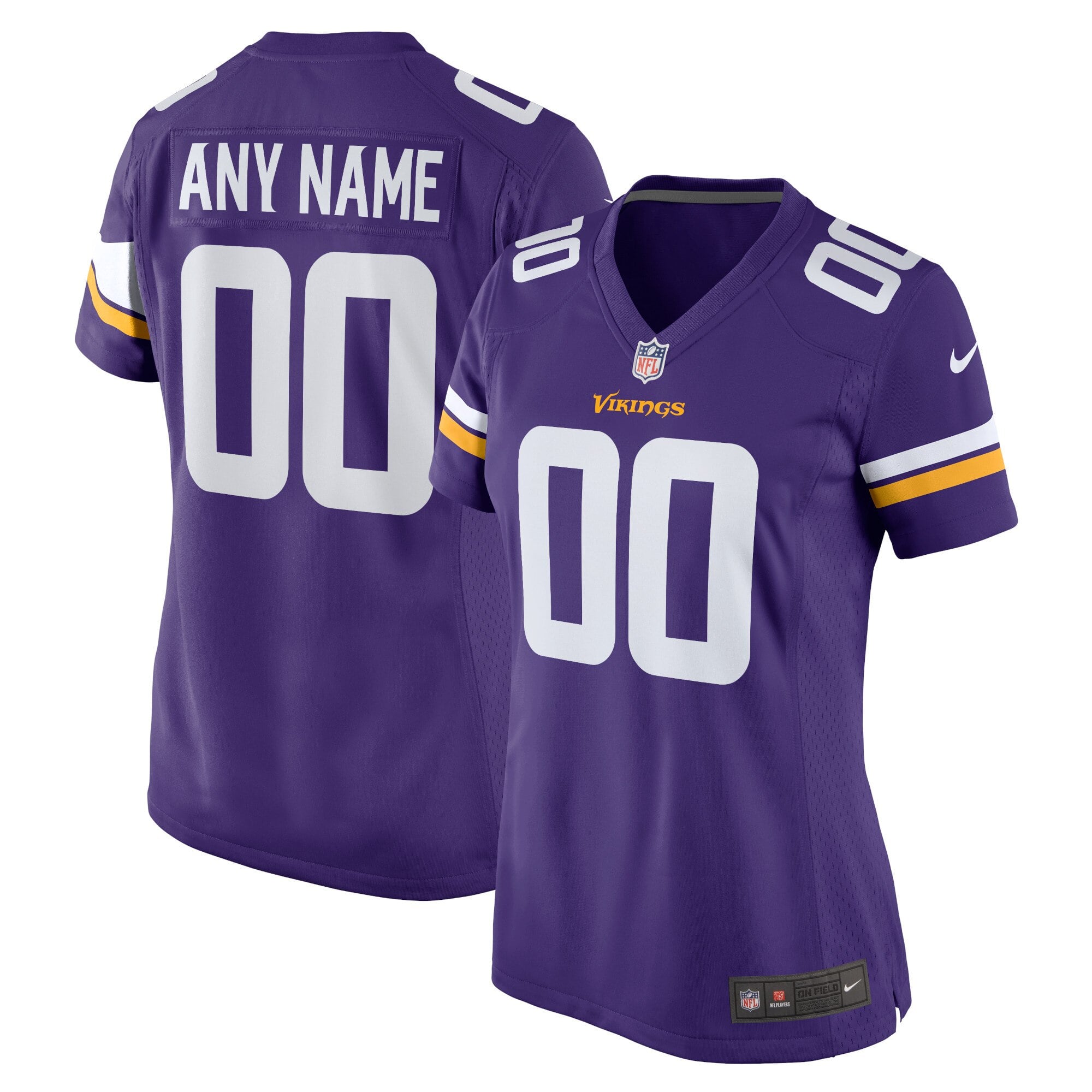 Camiseta Nike Game de la 1ª equipación del Minnesota Vikings - Púrpura - Personalizada - Mujer