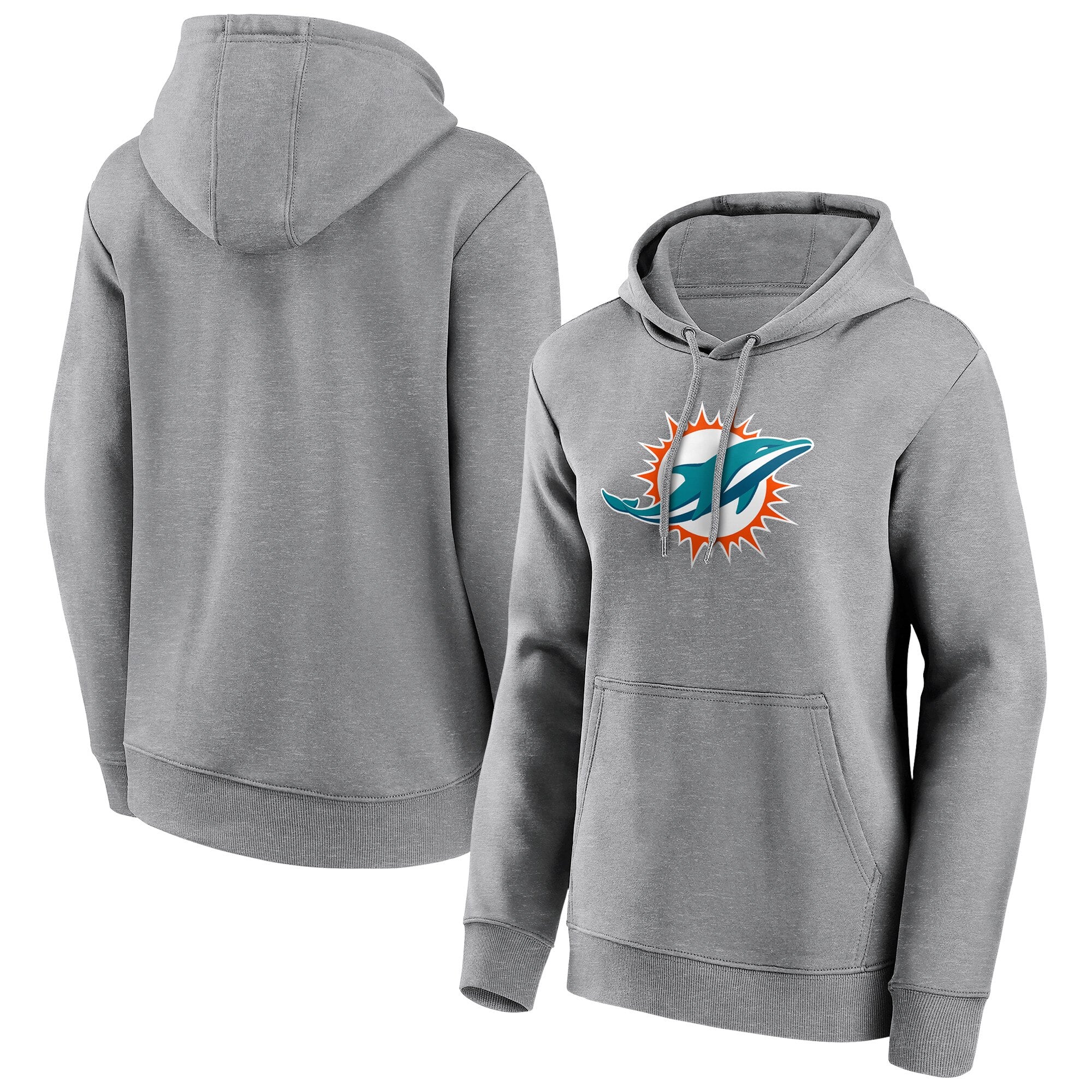 Sudadera con capucha y gráfico del logo primario de los Miami Dolphins - Mujer