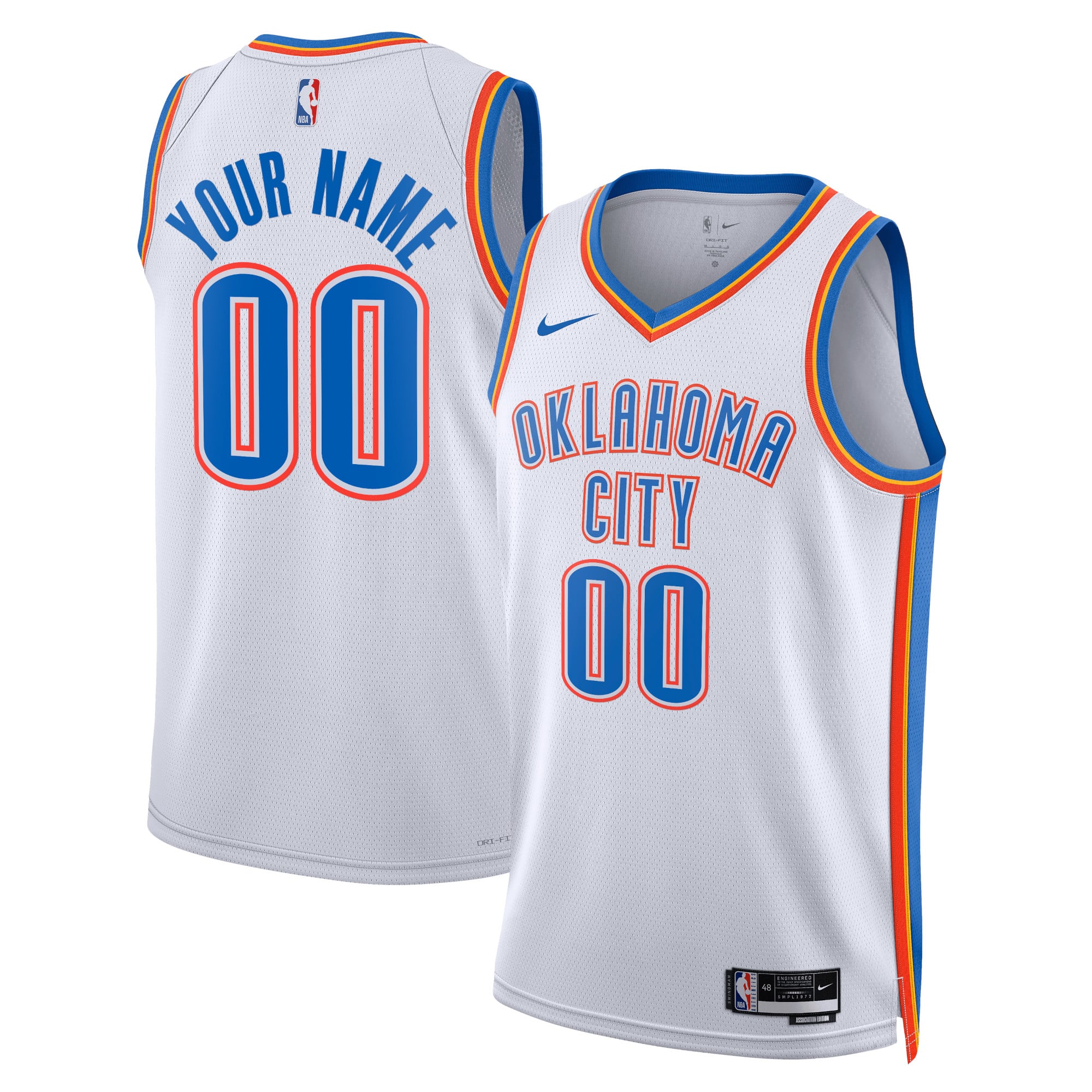 Camiseta Nike Association Swingman de Oklahoma City Thunder - Personalizada - Unisex