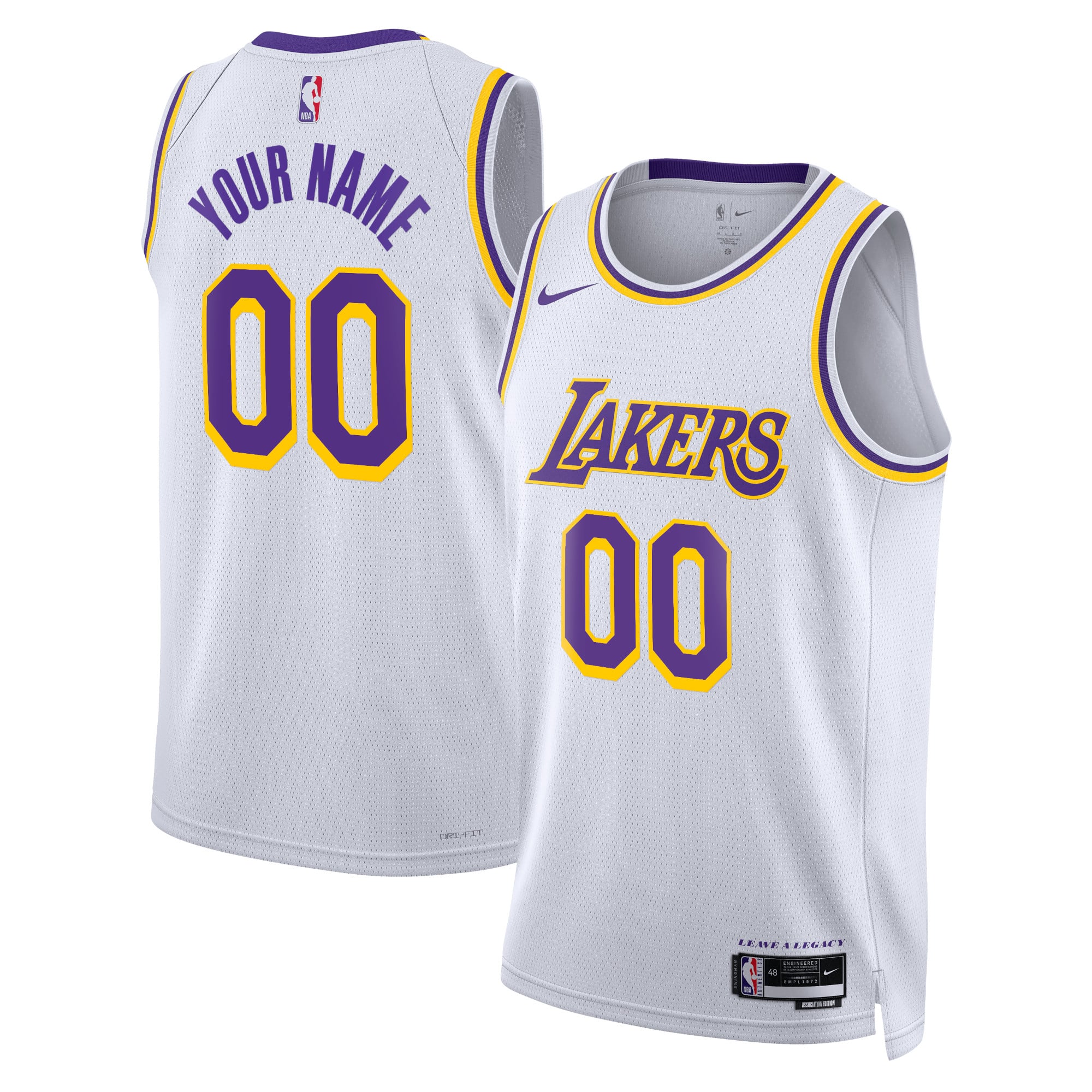 Los Angeles Lakers Nike Association Swingman-Trikot – individuell – Unisex