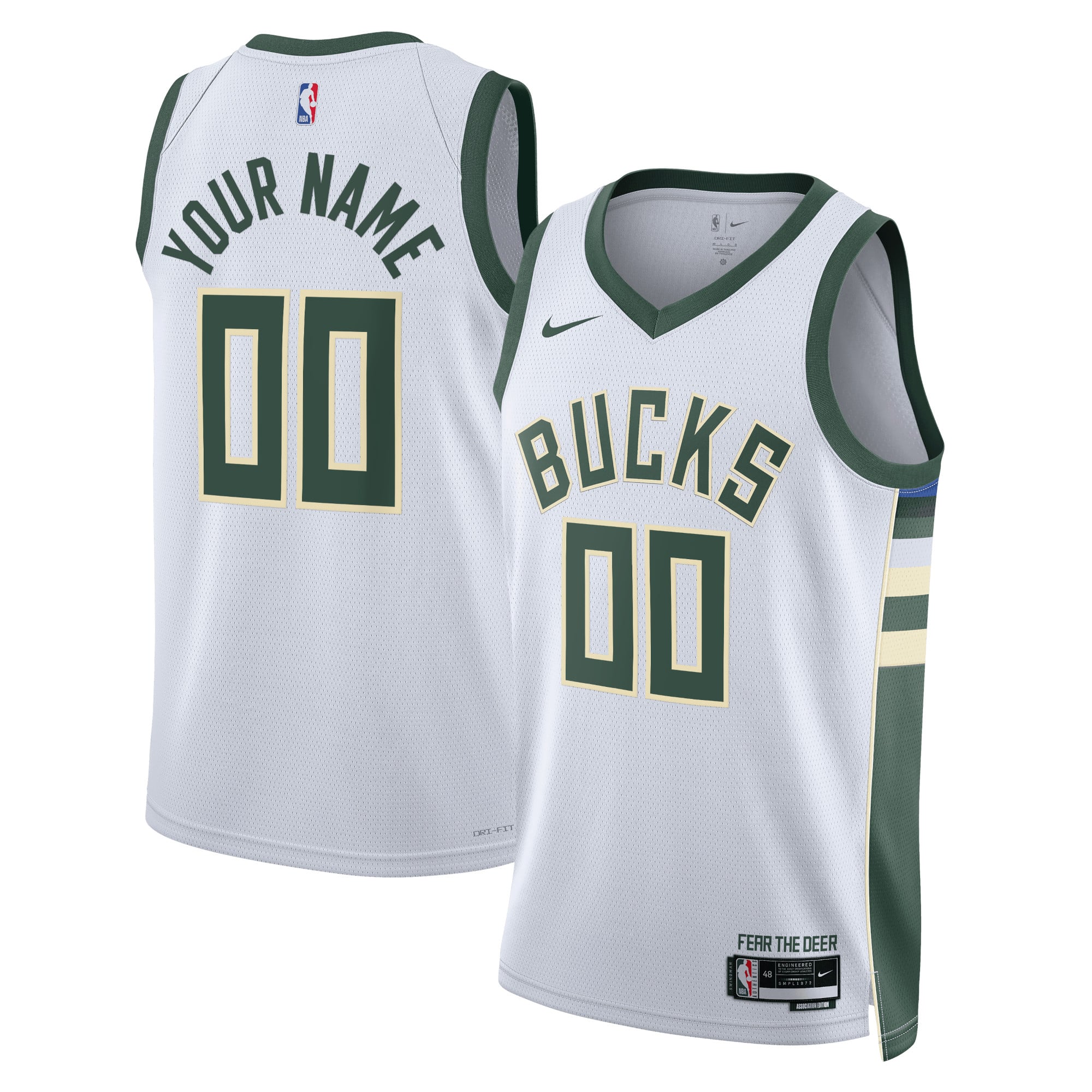 Camiseta Nike Association Swingman de los Milwaukee Bucks - Personalizada - Unisex