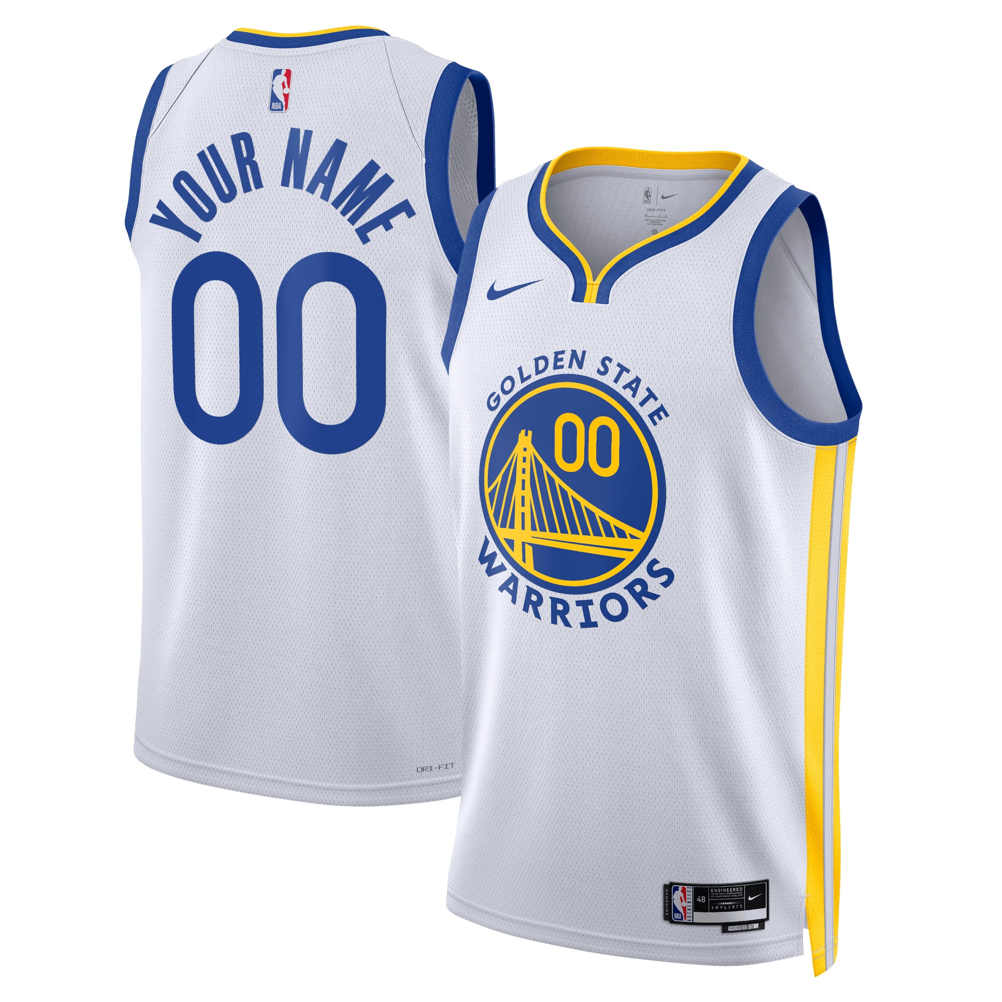Maillot Nike Association Swingman des Golden State Warriors - Personnalisé - Unisexe