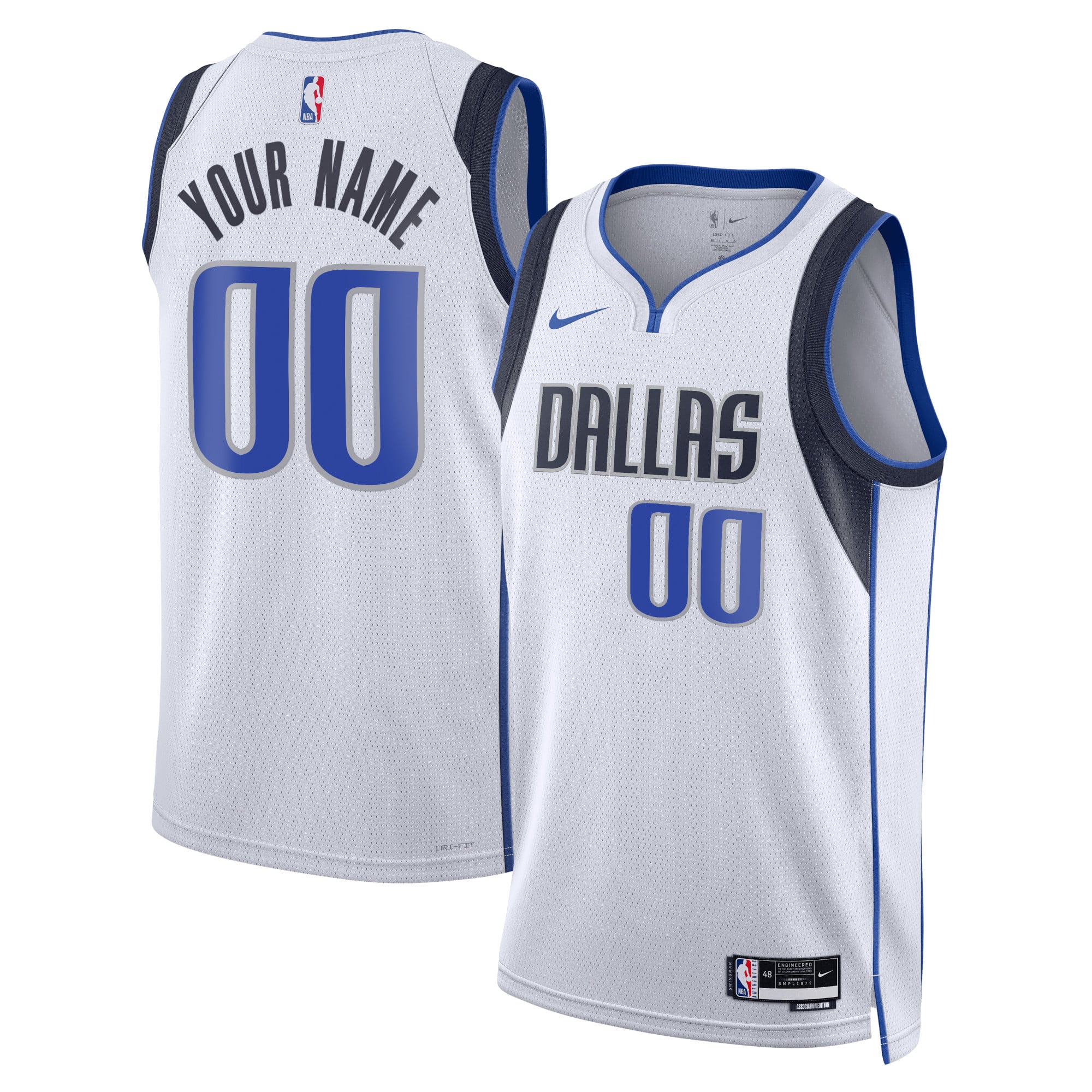 Camiseta Nike Association Swingman de los Dallas Mavericks - Personalizada - Unisex