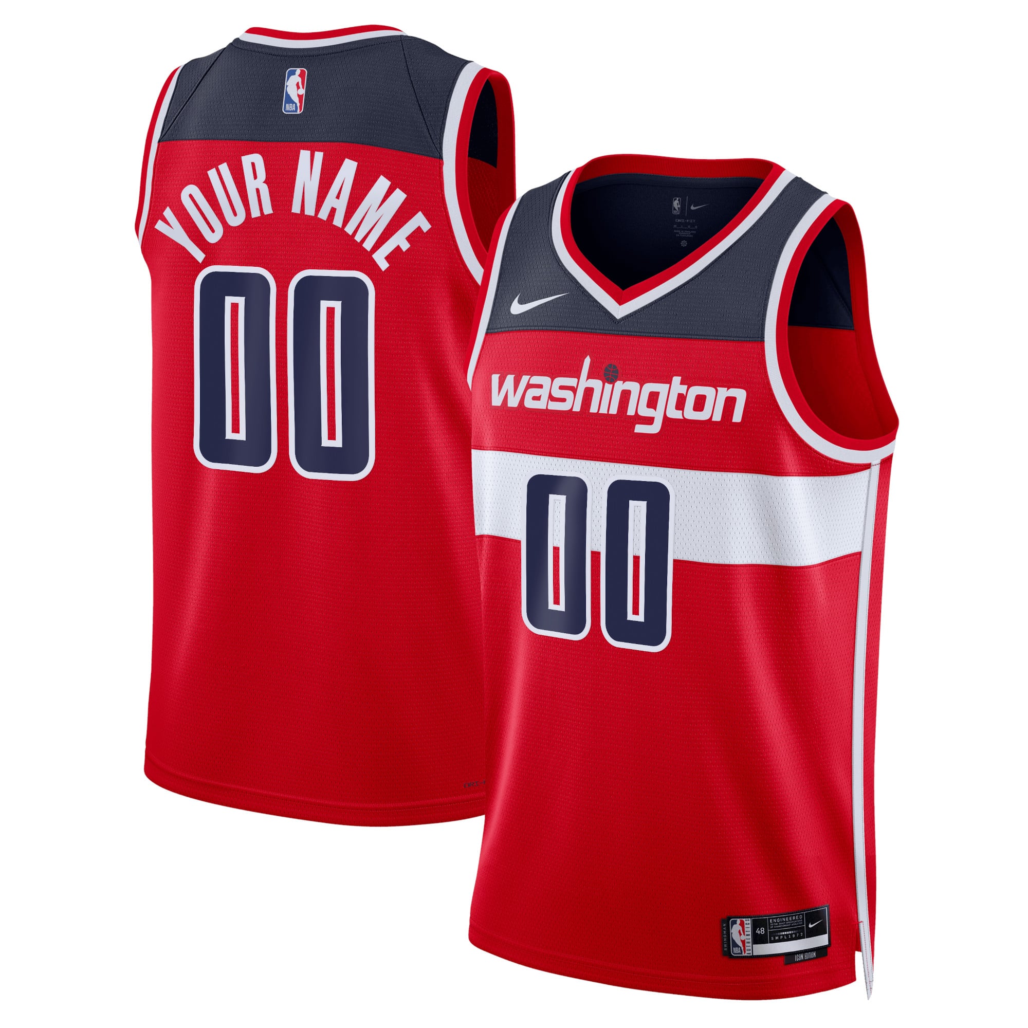 Camiseta Nike Icon Swingman de los Washington Wizards - Personalizada - Unisex