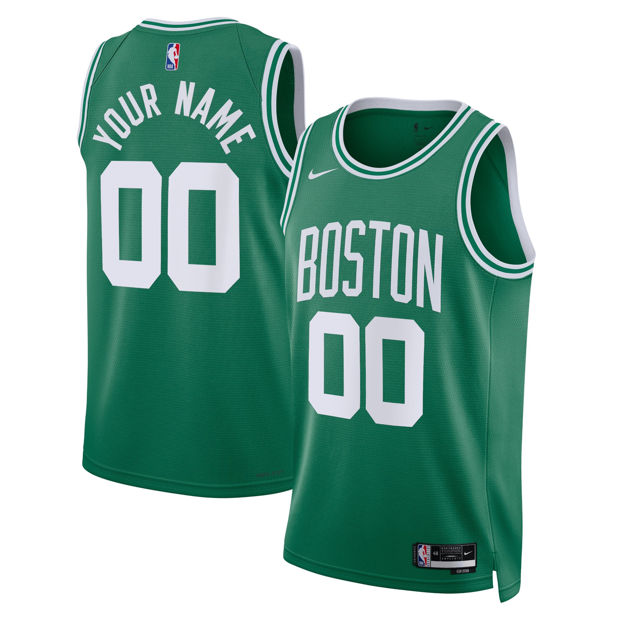 Camiseta Swingman Nike Icon Edition de los Boston Celtics - Verde Kelly - Personalizada - Unisex