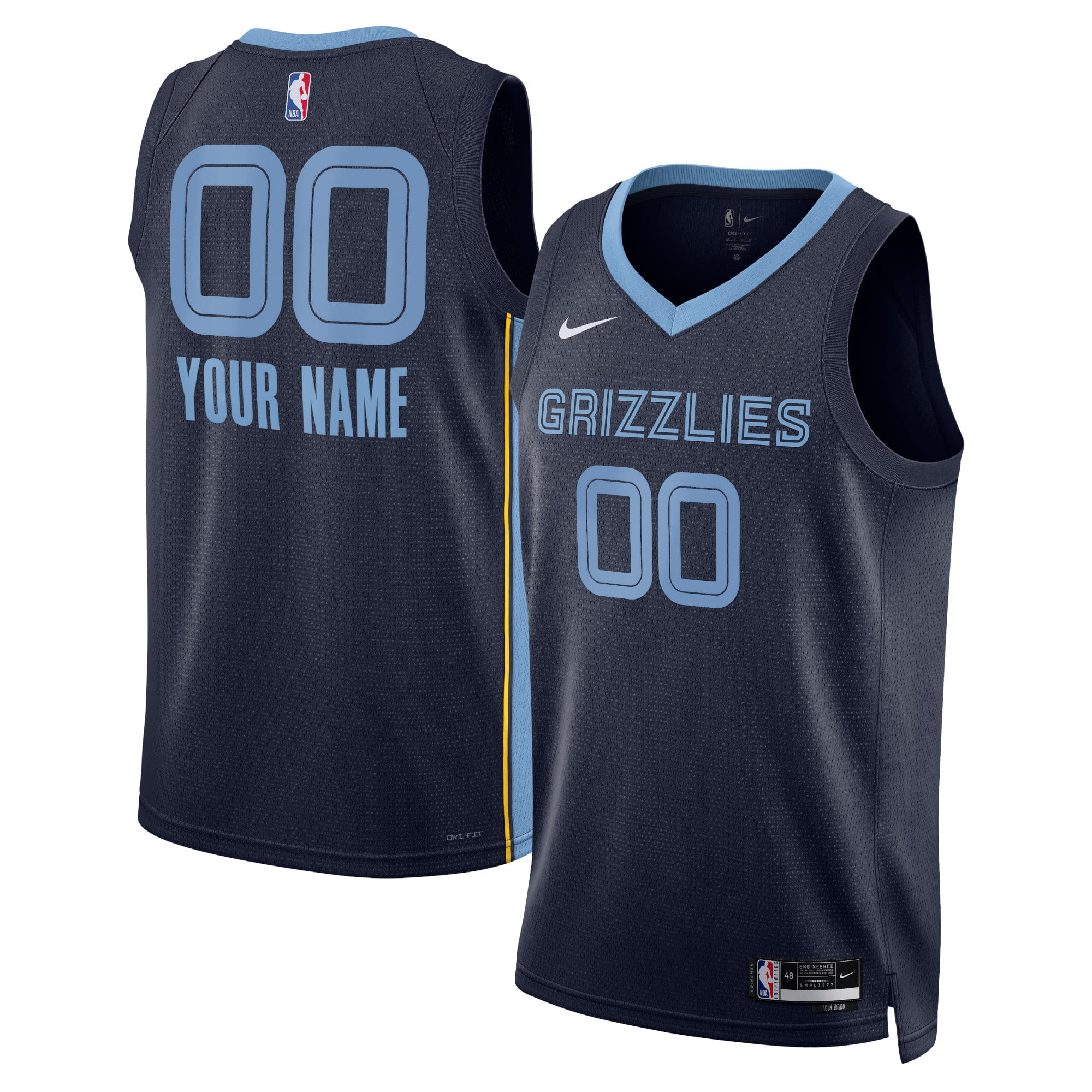 Camiseta Nike Icon Swingman de los Memphis Grizzlies - Personalizada - Unisex