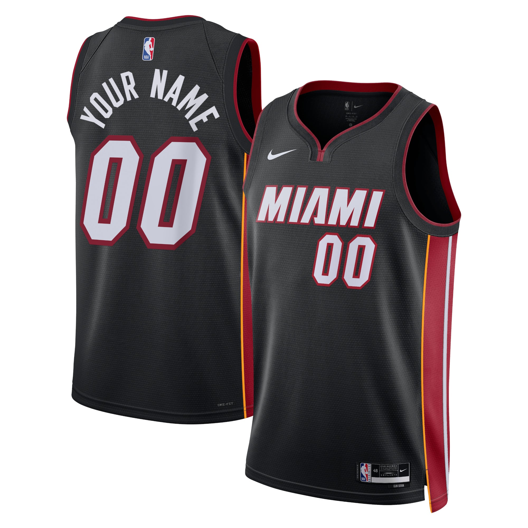 Camiseta Nike Icon Swingman de los Miami Heat - Personalizada - Unisex