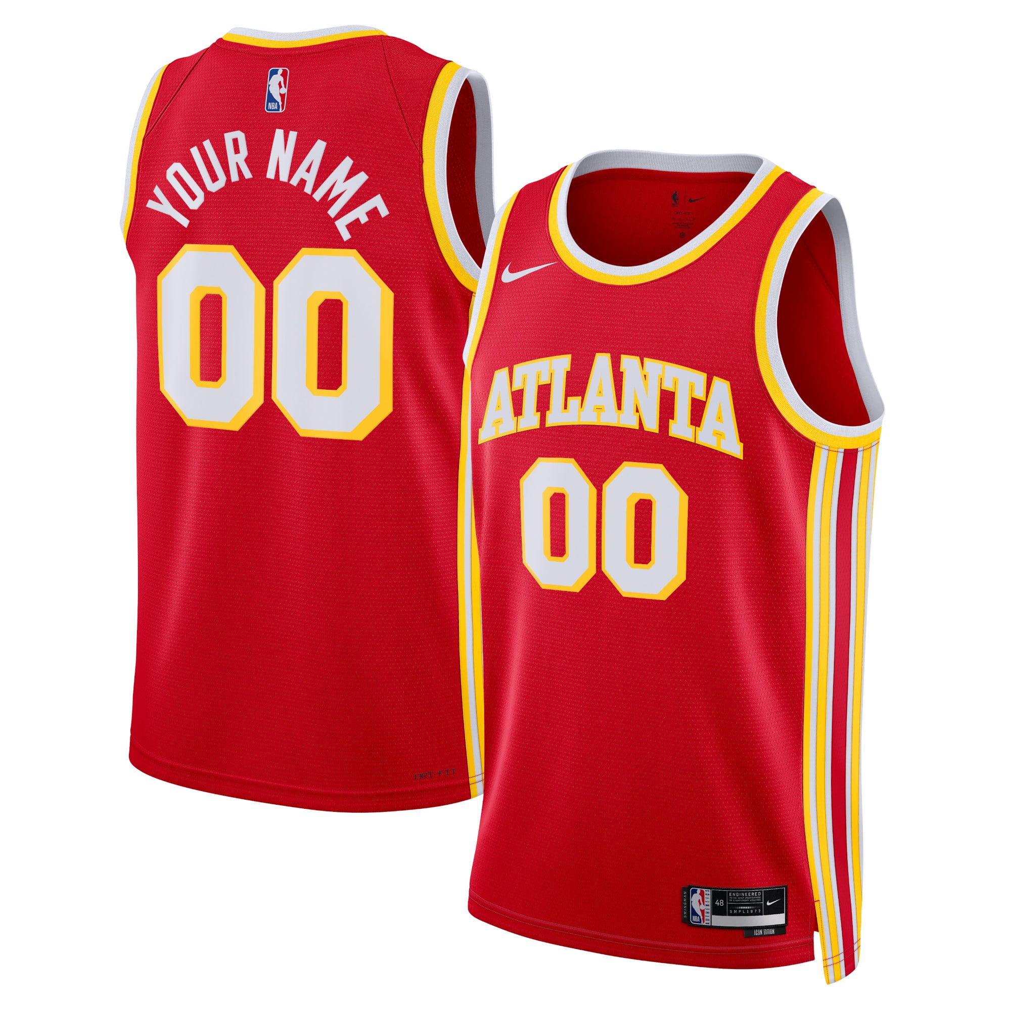 Camiseta Nike Icon Swingman de los Atlanta Hawks - Personalizada - Unisex