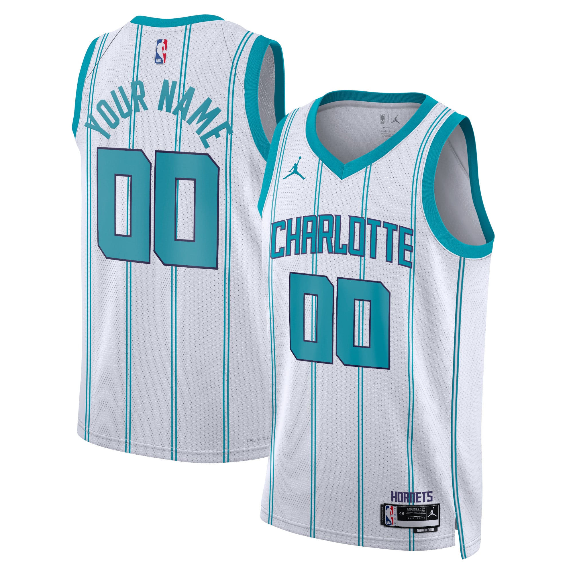 Maillot Charlotte Hornets Jordan Association Edition Swingman - Personnalisé - Unisexe