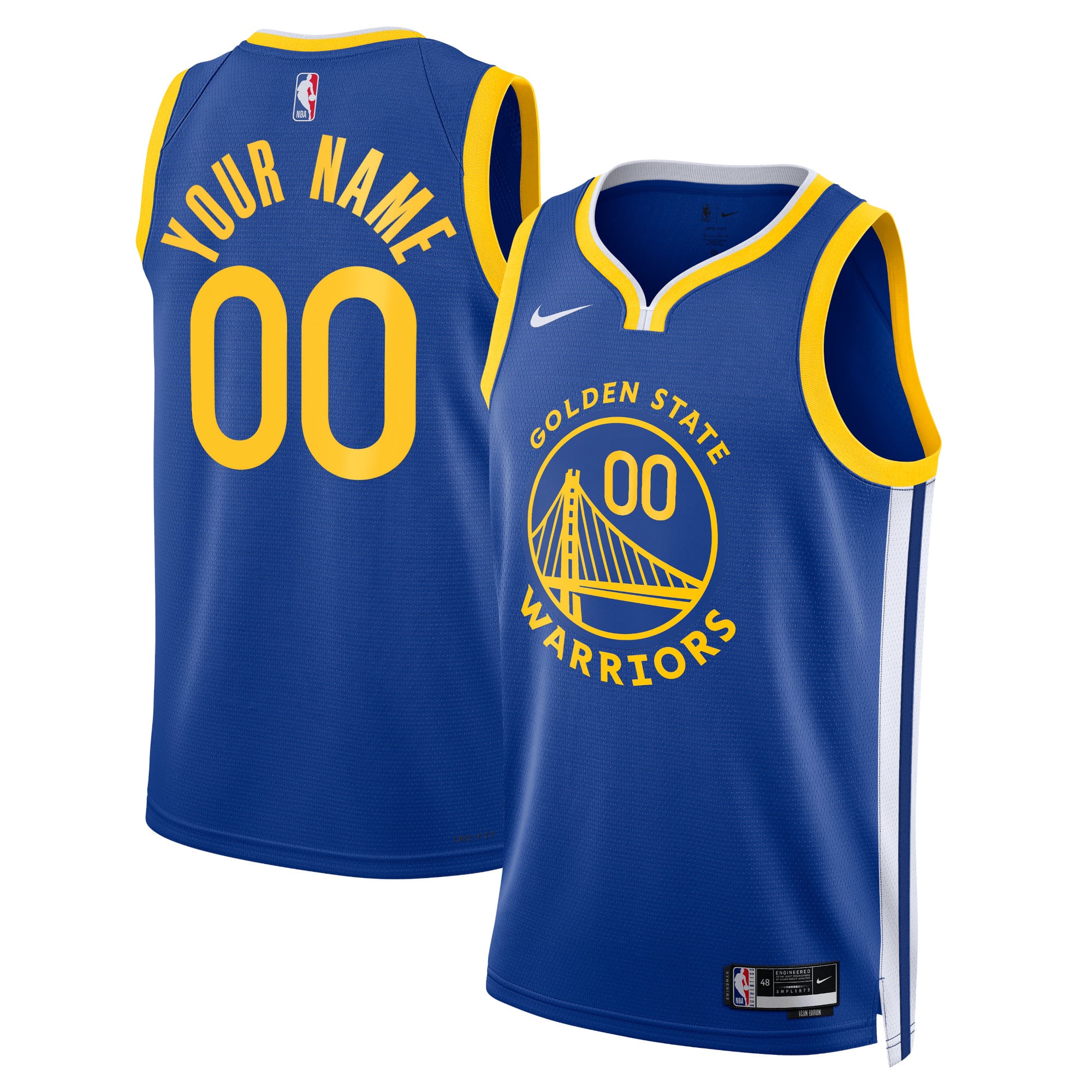 Camiseta Nike Icon Swingman de los Golden State Warriors - Personalizada - Unisex