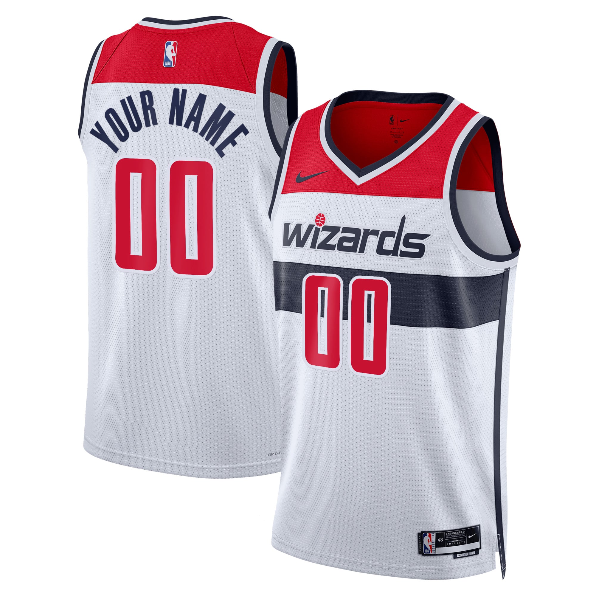 Camiseta Swingman de la Asociación Nike de los Washington Wizards - Personalizada - Unisex