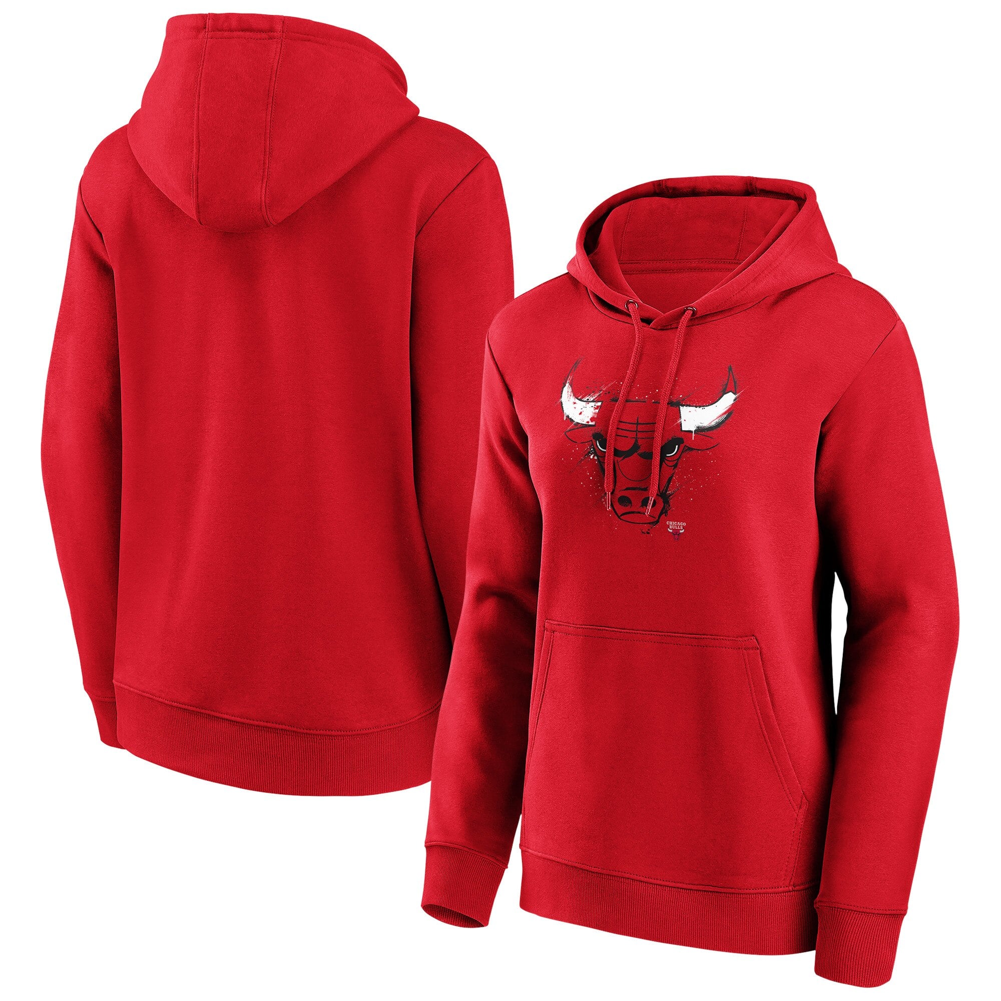 Sudadera con capucha con estampado de salpicaduras de la marca Fanatics de los Chicago Bulls - Mujer