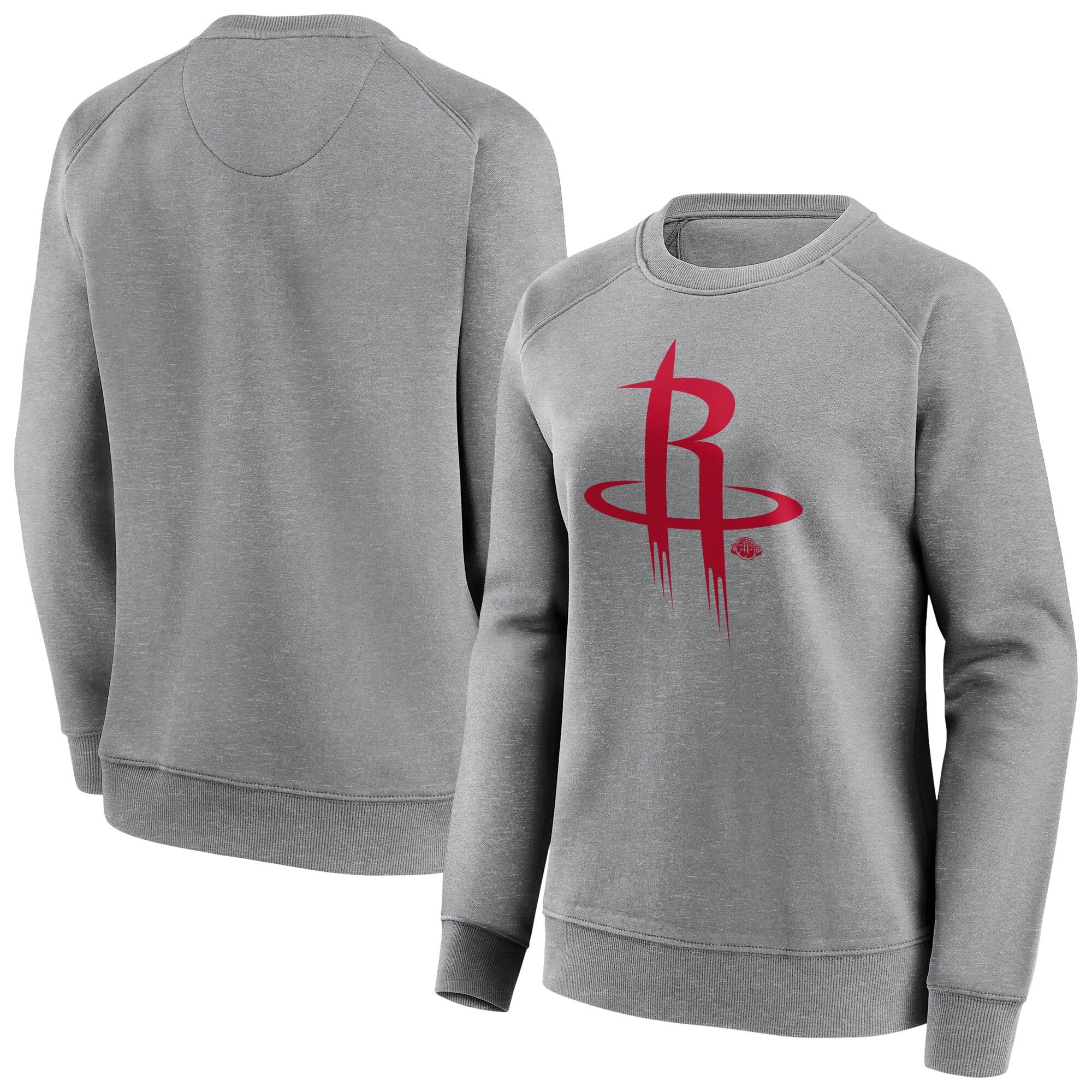 Sudadera con cuello redondo y gráfico del logo mono icónico de Utah Jazz - Gris deportivo - Mujer