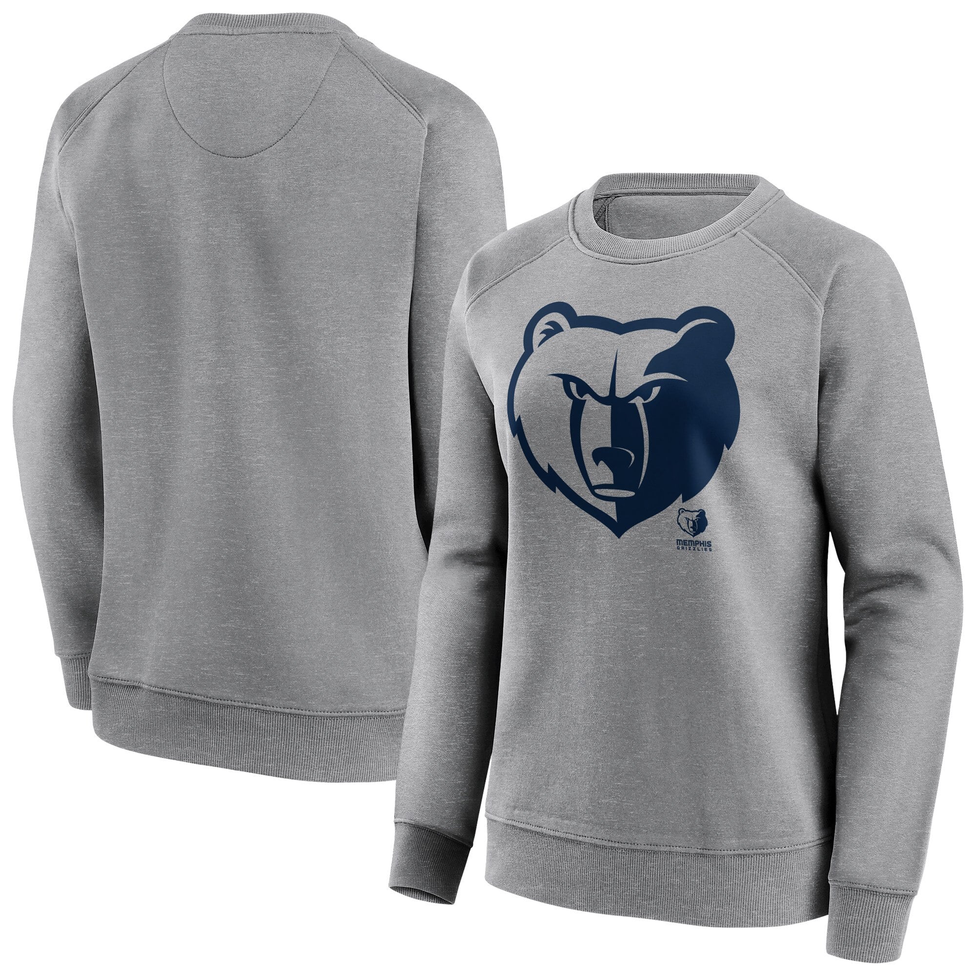 Memphis Grizzlies Fanatics Branded Iconic Mono Logo Graphic Crew Felpa - Sports Grey - Da donna