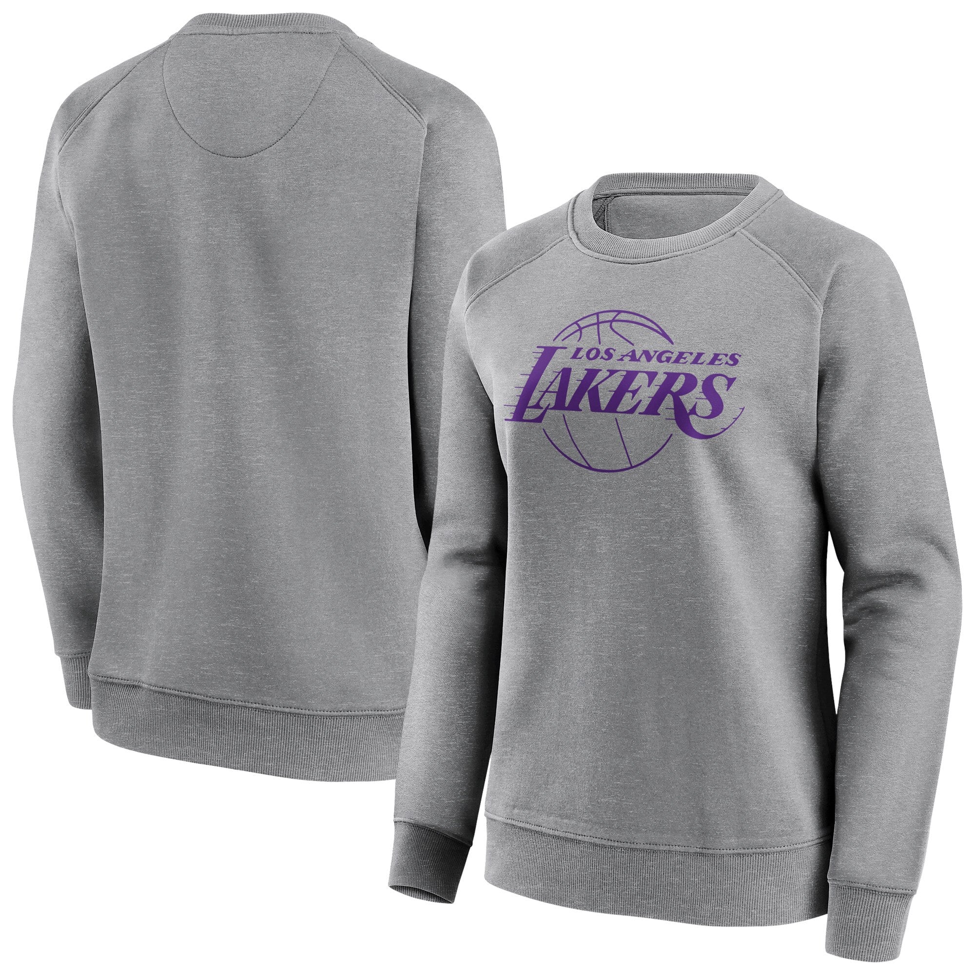 Los Angeles Lakers Fanatics Branded Iconic Mono Logo Graphic Crew Sweatshirt - Sportgrau - Damen