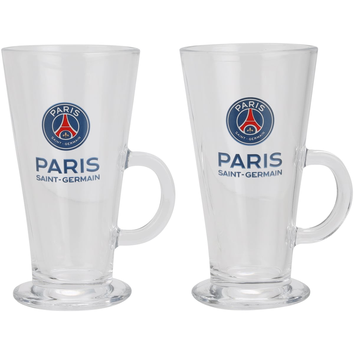 Tasses à latte en verre transparent PSG - Paquet de 2