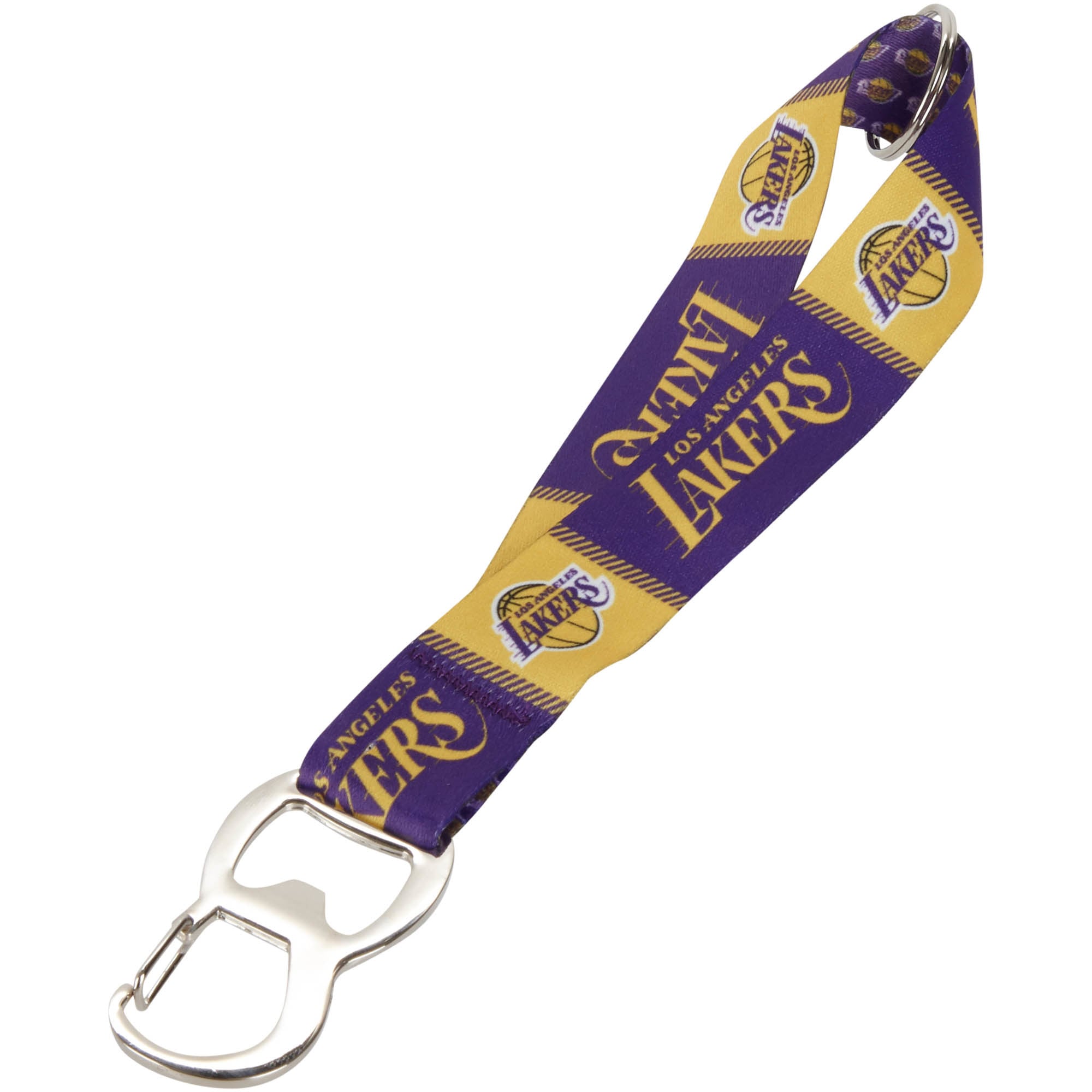 Schlüsselband mit abnehmbarer Schnalle der Los Angeles Lakers, 22,9 cm, doppelseitiger Schlüsselriemen mit Flaschenöffner