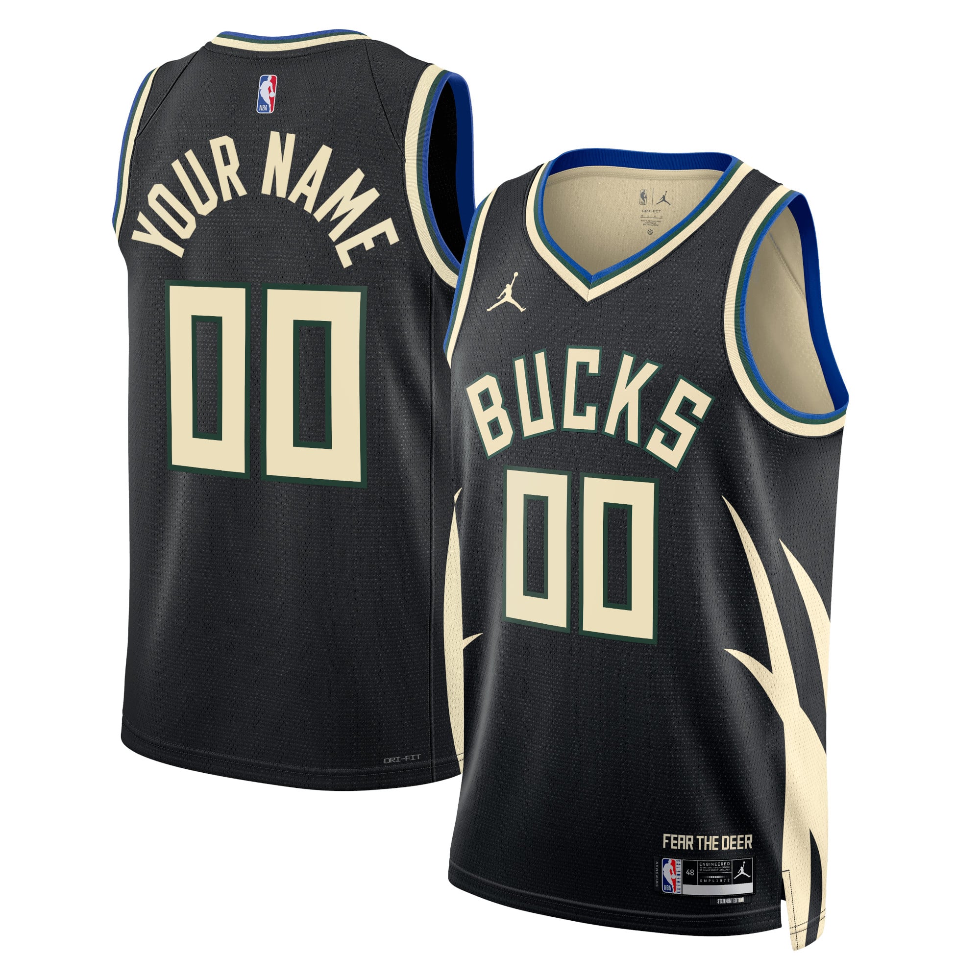 Camiseta Jordan Statement Swingman de los Milwaukee Bucks - Personalizada - Unisex