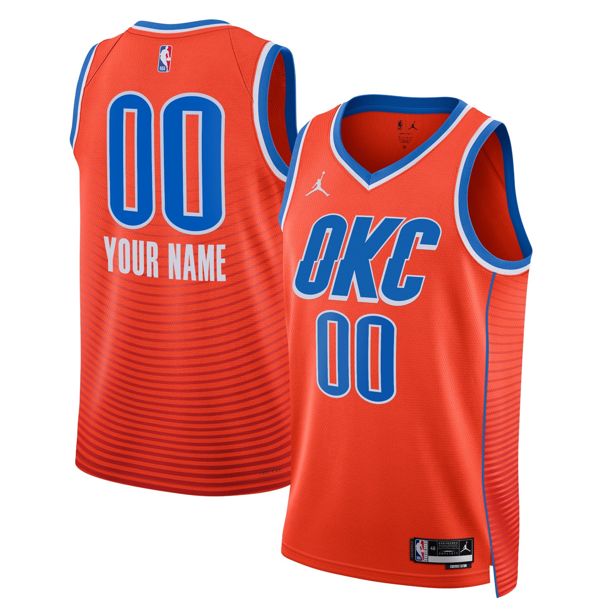 Camiseta Jordan Statement Swingman de Oklahoma City Thunder - Personalizada - Unisex