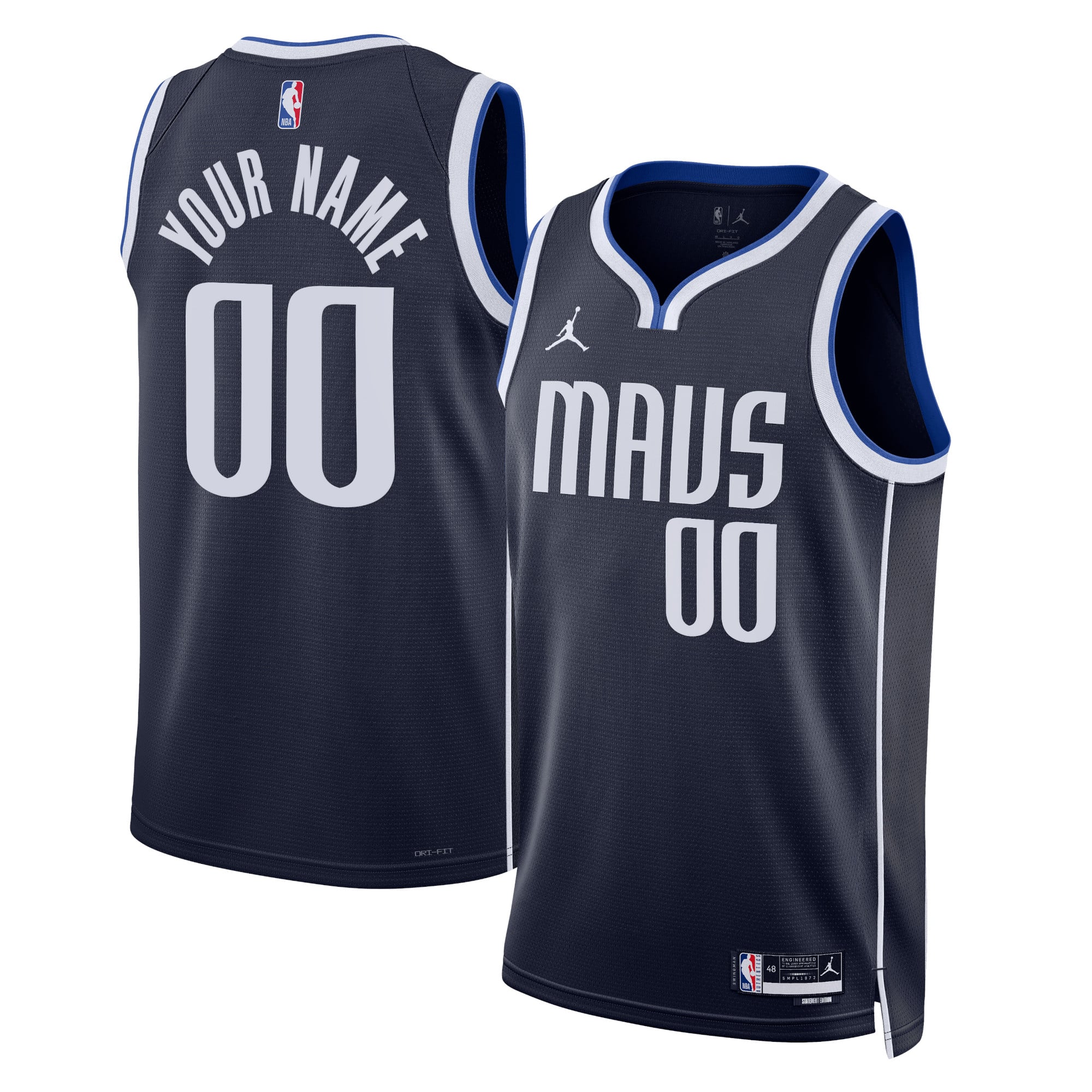 Camiseta Jordan Statement Swingman de los Dallas Mavericks - Personalizada - Unisex