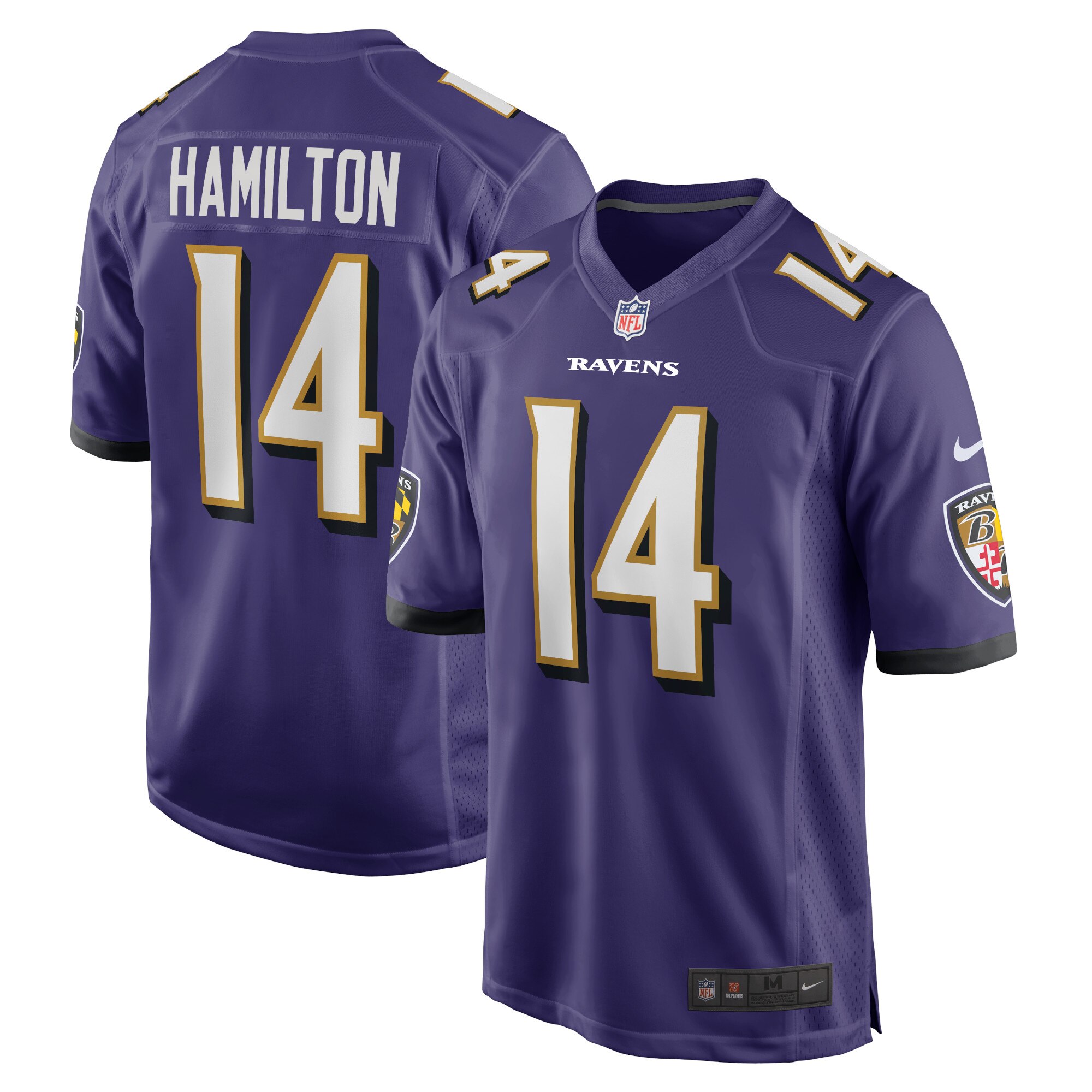 Camiseta Nike Game de la 1ª equipación del Baltimore Ravens - Púrpura - Kyle Hamilton - Hombre