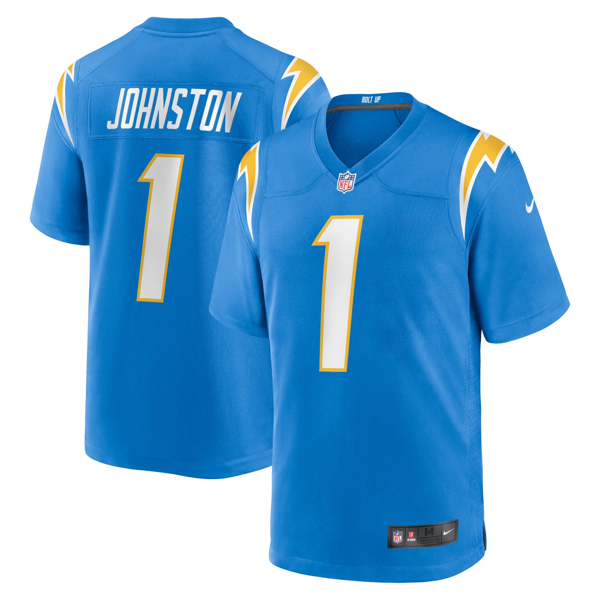 Camiseta Nike Game de la 1ª equipación del Los Angeles Chargers - Azul pálido - Quentin Johnston - Hombre