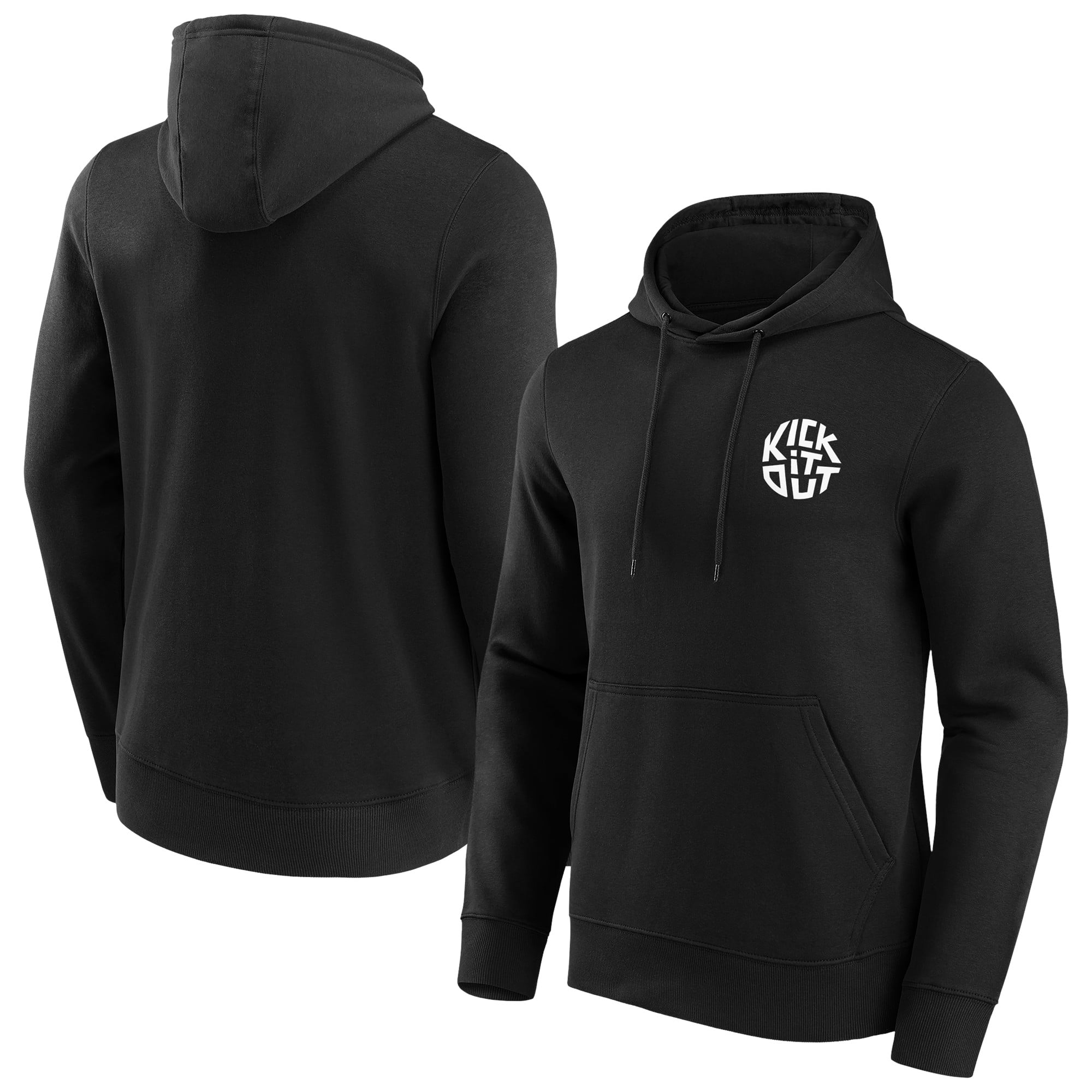Kick It Out Slogan Graphic Hoodie - Black/White - Mens