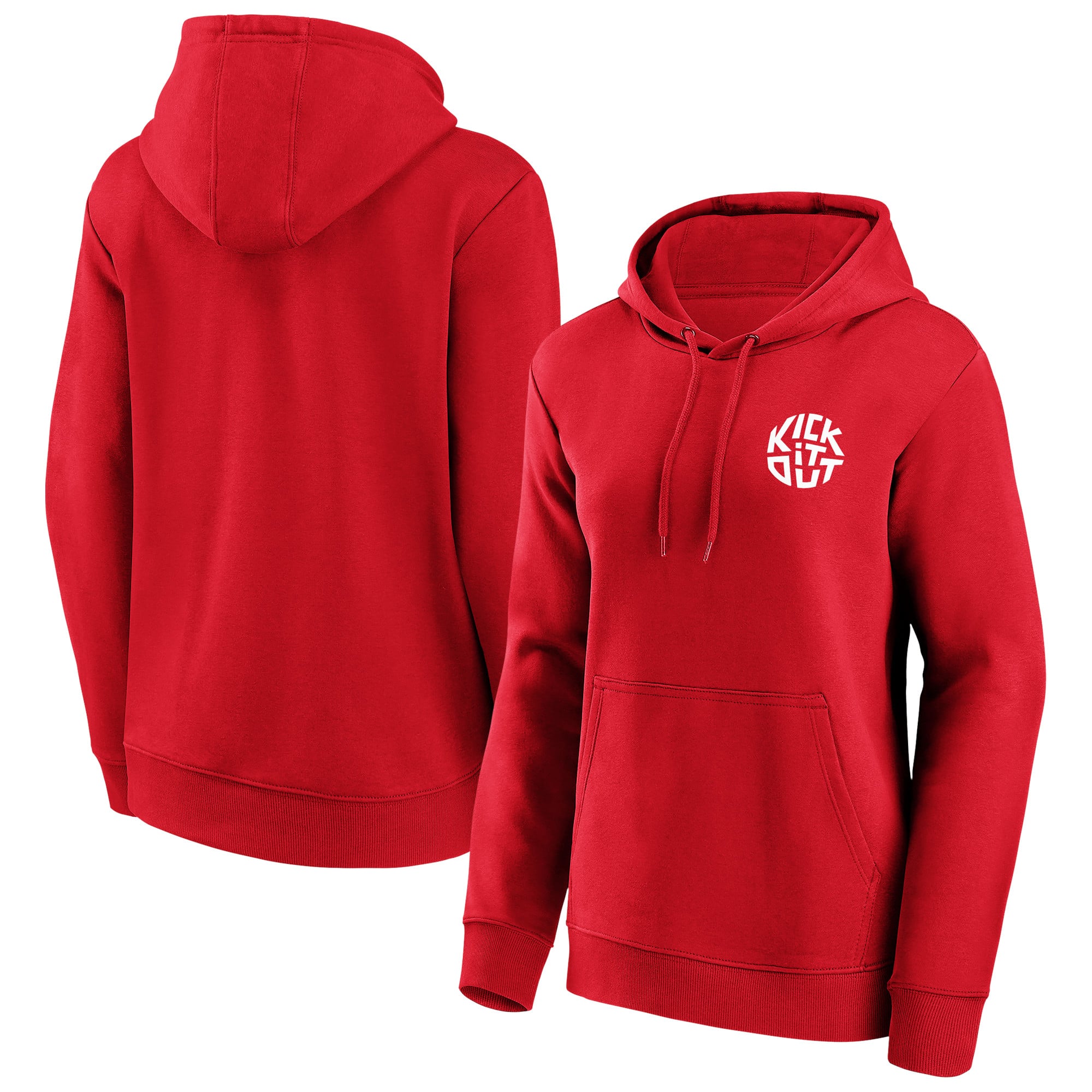 Sweat à capuche graphique Kick It Out Slogan - Rouge/Blanc - Femme: retailer-supplied image
