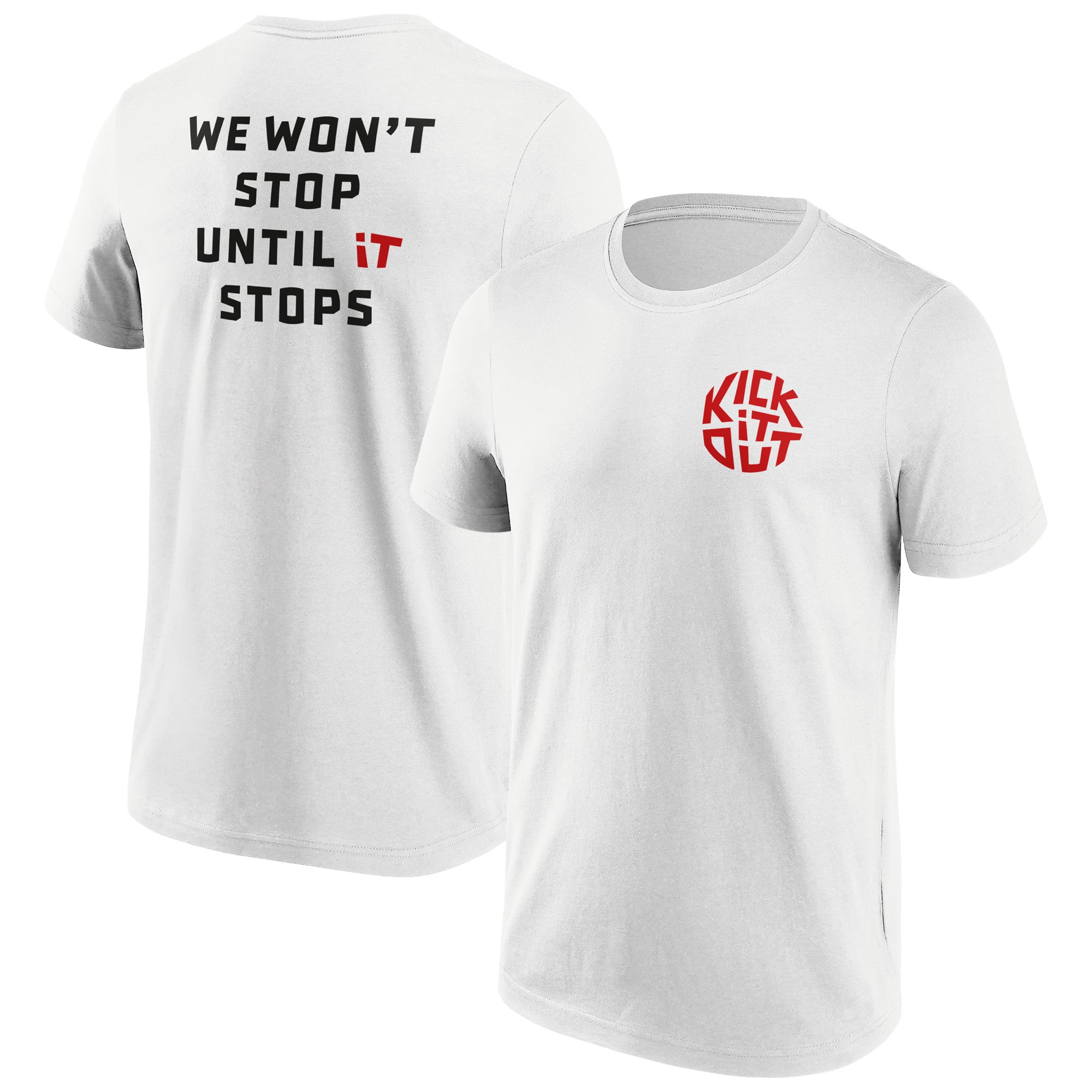 T-shirt grafica con slogan Kick It Out - Bianco/Rosso - Uomo