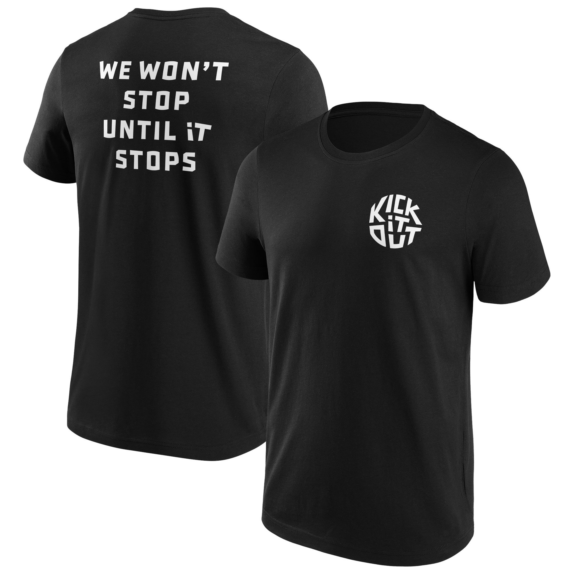 T-shirt grafica con slogan Kick It Out - Nero/Bianco