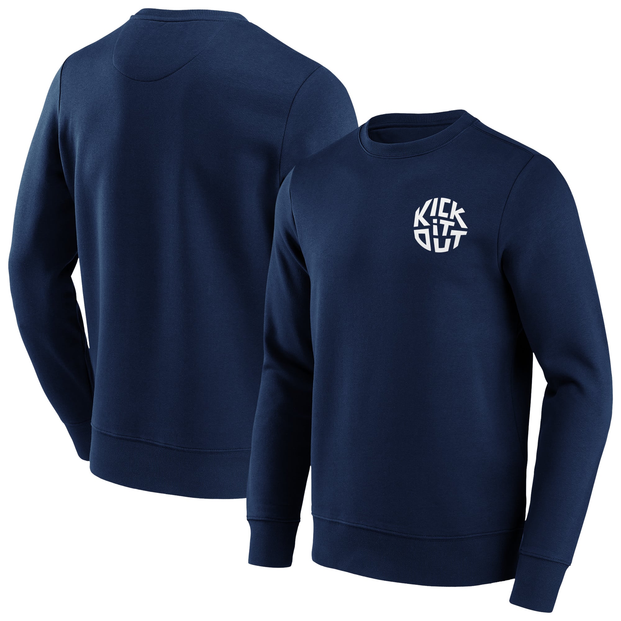 Felpa Kick It Out Slogan Graphic Crew - Navy/Bianco - Uomo