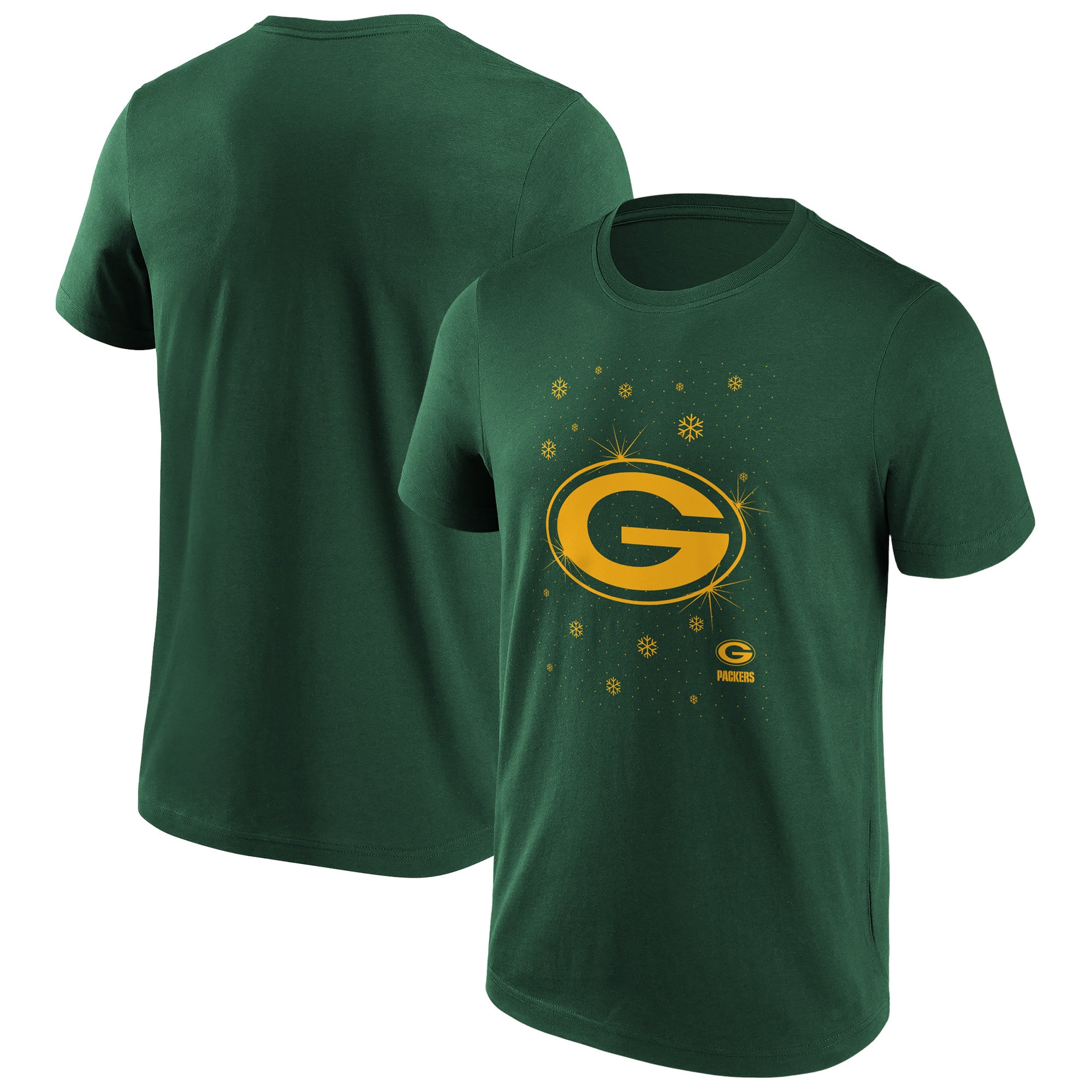 Green Bay Packers Sparkle Christmas Graphic T-Shirt - Mens