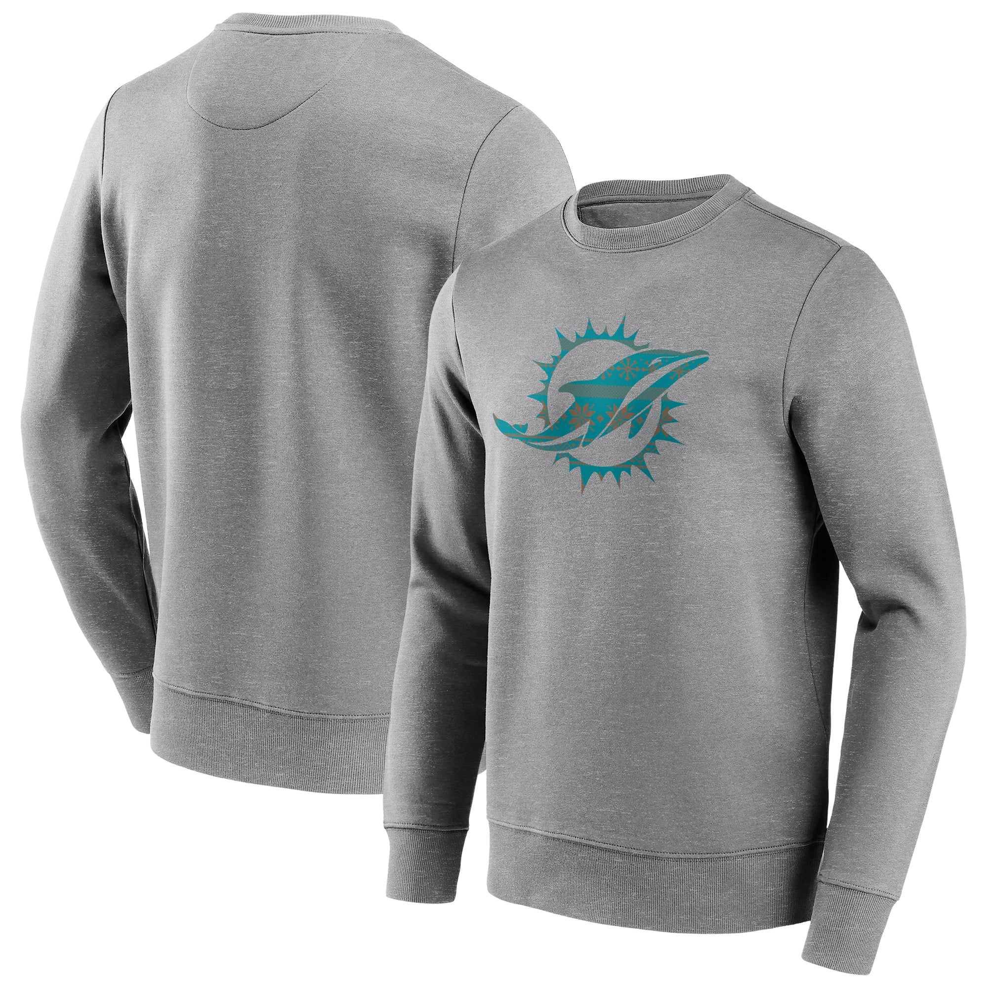 Miami Dolphins Christmas Jumper Graphic Crew Sweatshirt – Mens