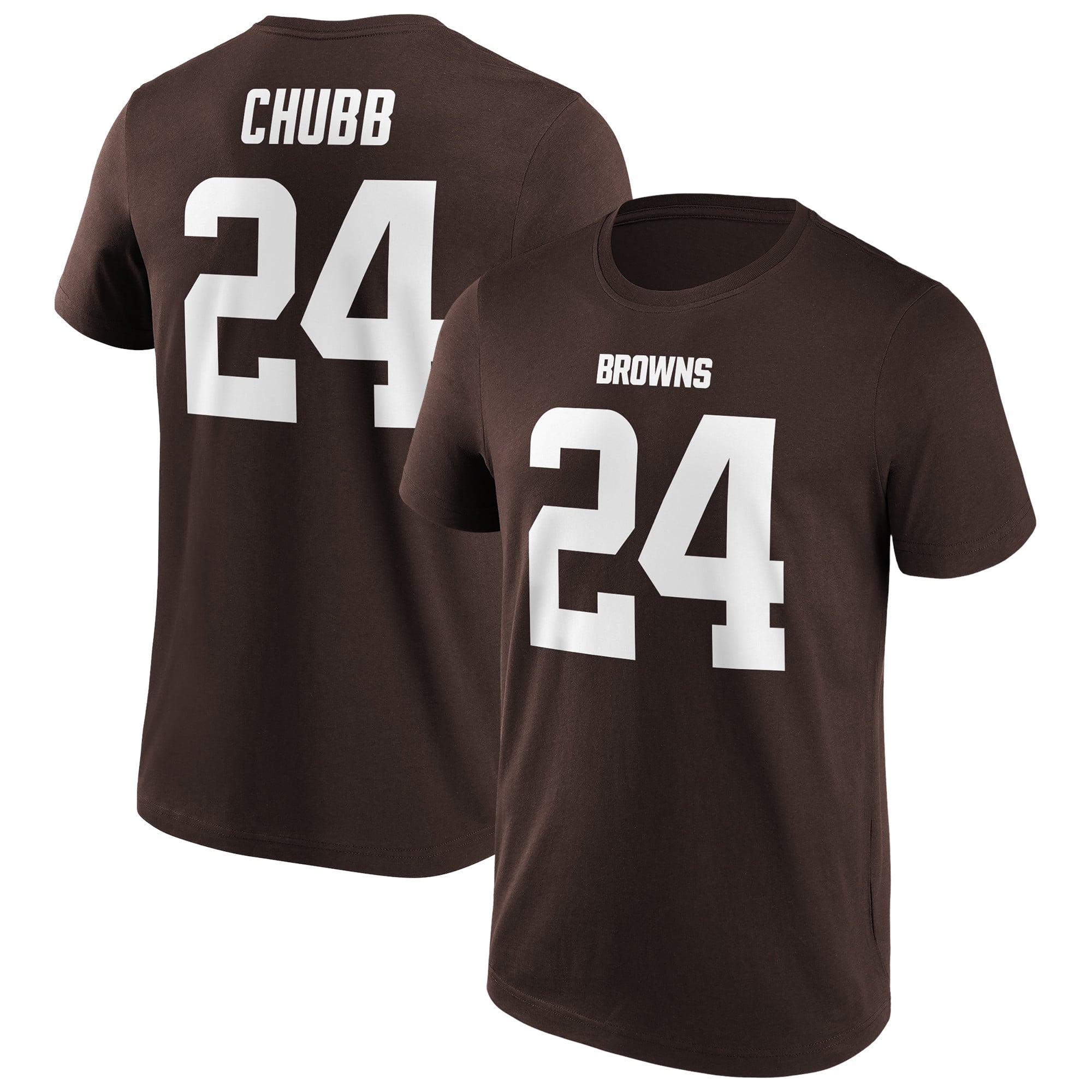 T-shirt graphique avec nom et numéro des Cleveland Browns - Nick Chubb 24 - Homme
