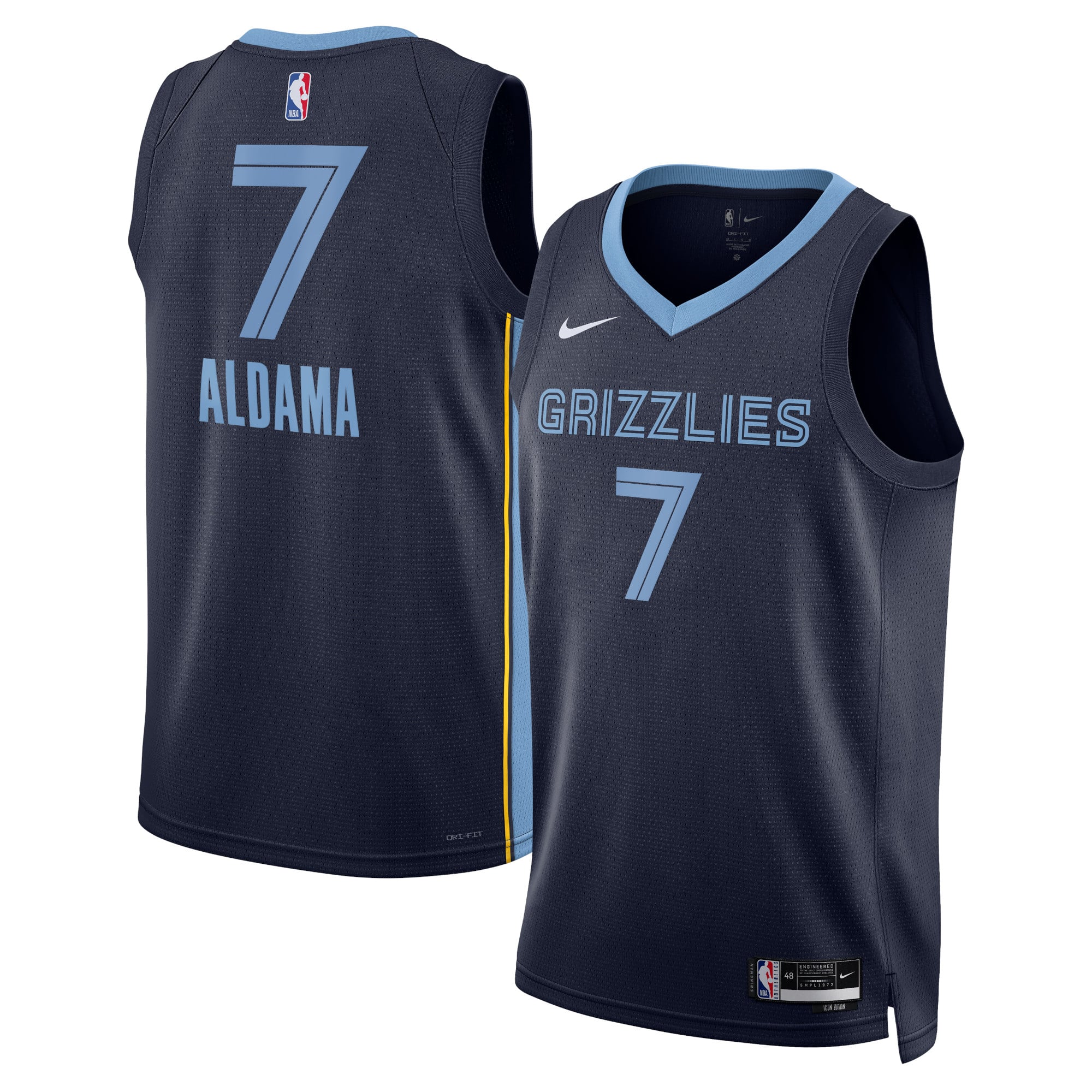 Camiseta Nike Icon Edition Swingman de los Memphis Grizzlies - Azul marino - Santi Aldama - Unisex