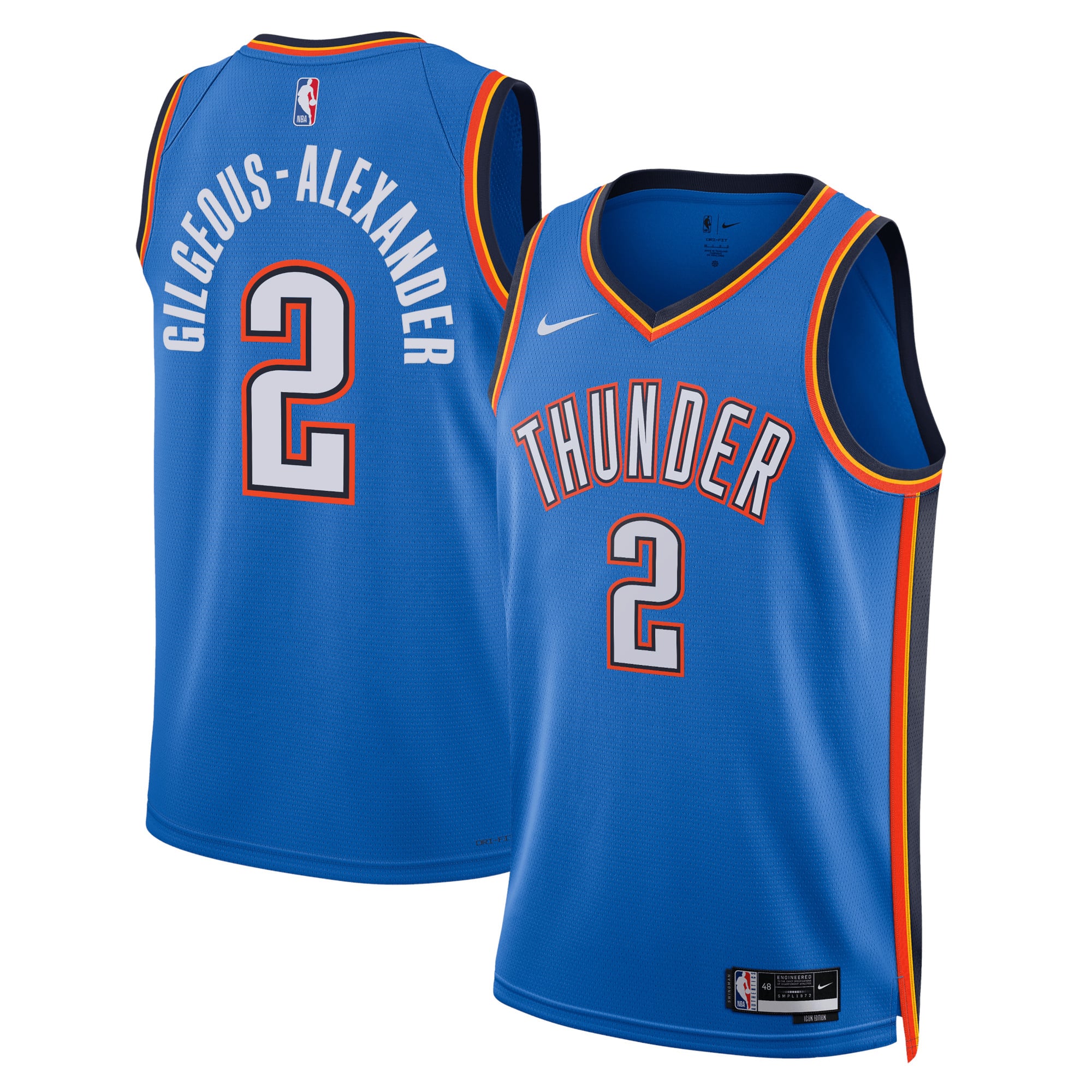 Camiseta Nike Icon Edition Swingman de Oklahoma City Thunder - Azul - Shai Gilgeous-Alexander - Unisex