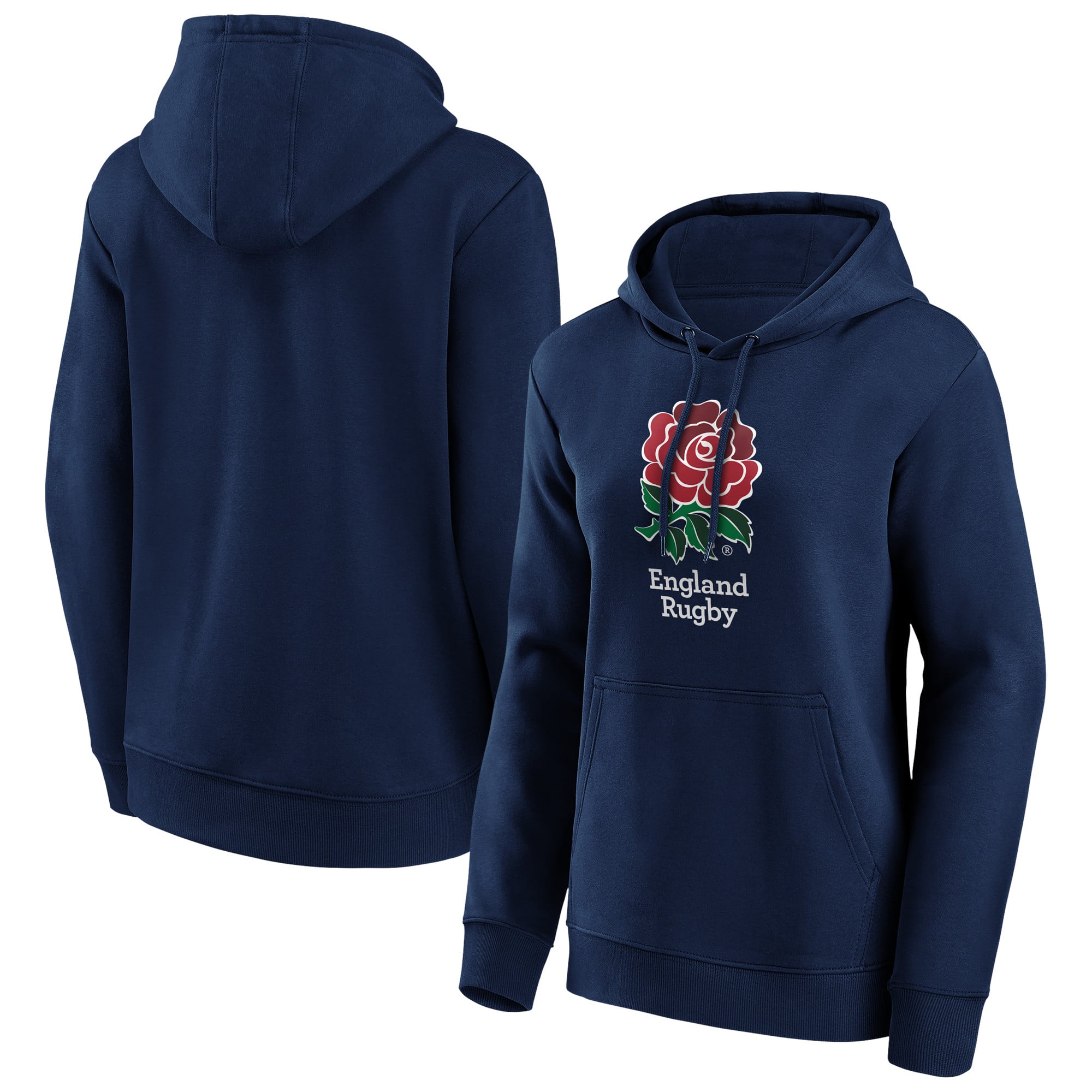 England Rugby Primary Logo Graphic Hoodie - Navy - Womens: retailer-supplied image